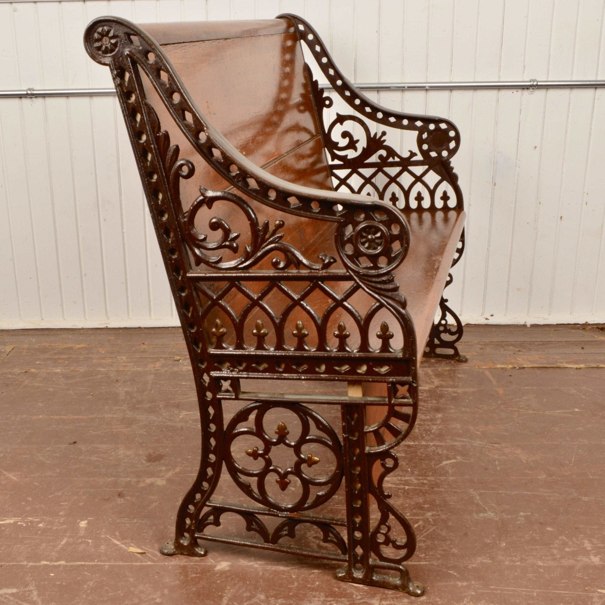 19th Century Church Pews With Cast Iron Ends From Simcoe County - Salvage-Garden