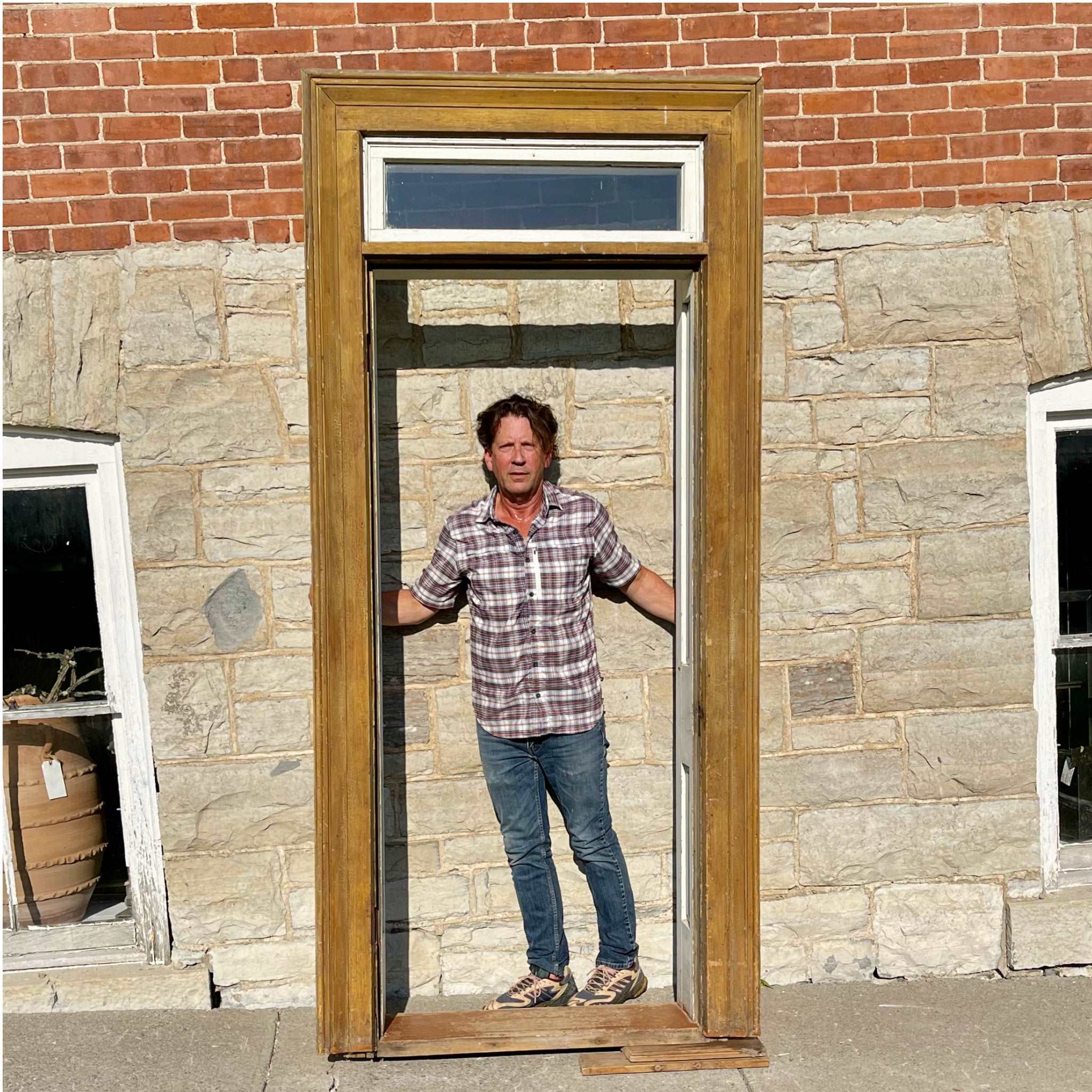 19th Century Doorway With Transom - Salvage-Garden