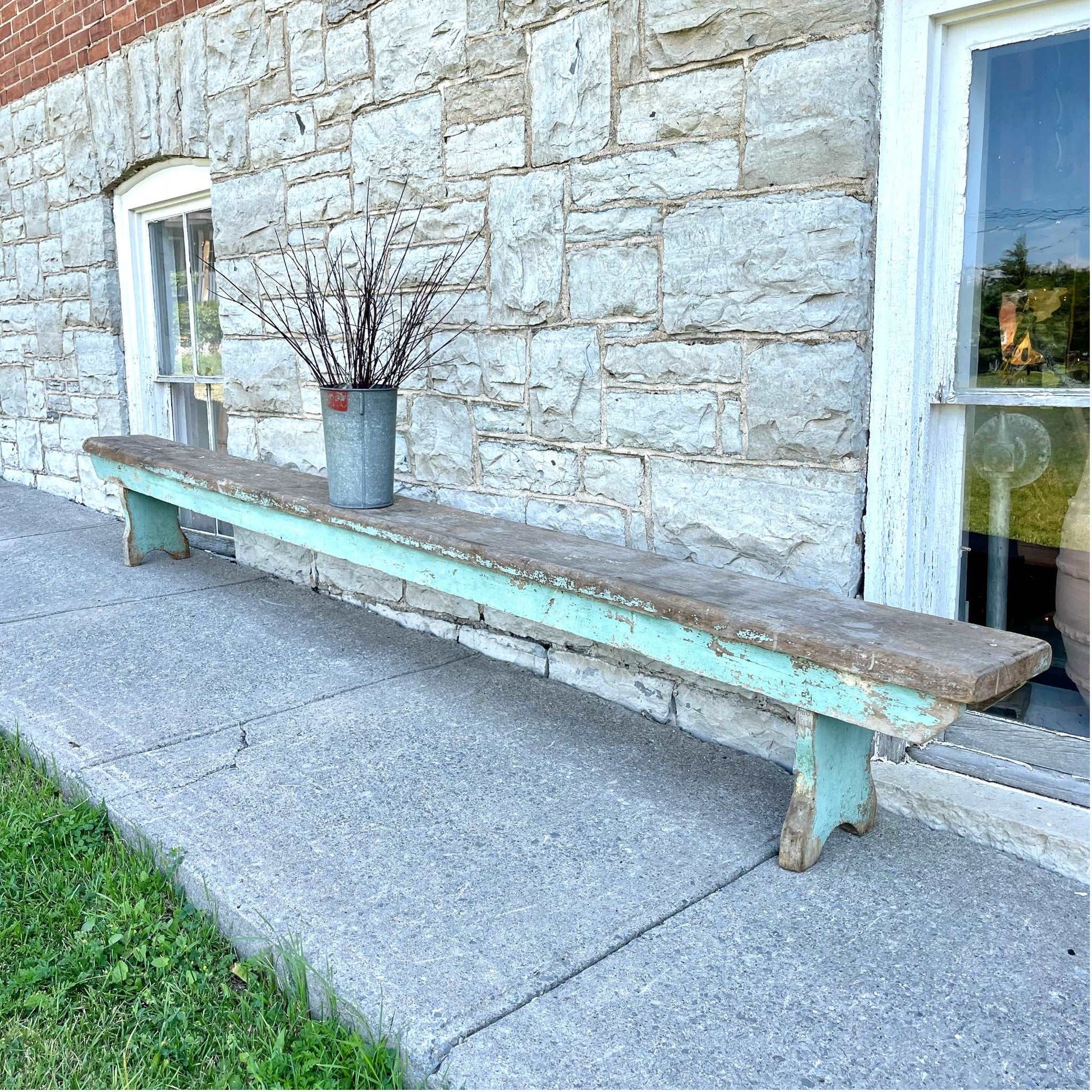 19th Century Meeting House Bench - Salvage-Garden