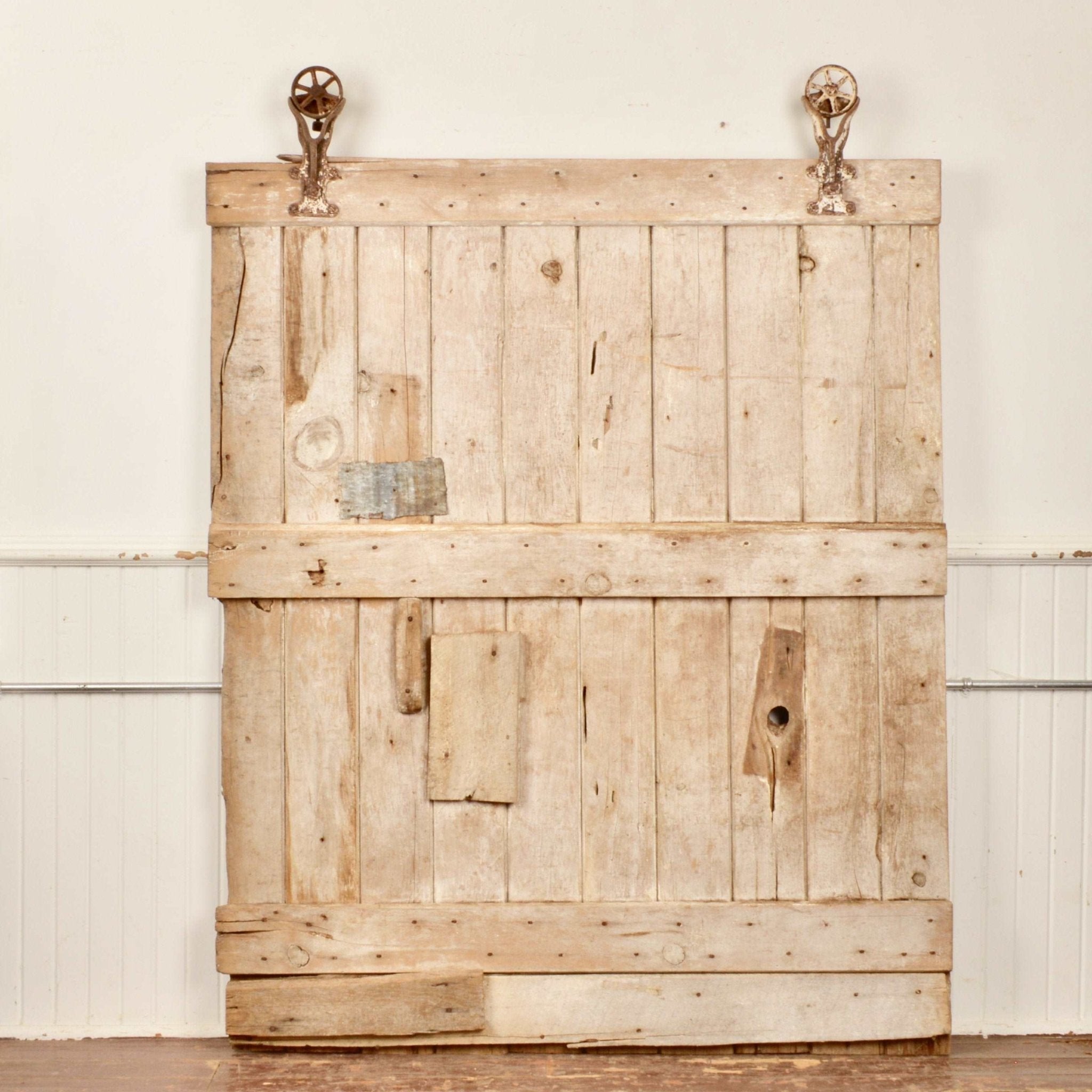 Antique Barn Door With Gliders - Salvage-Garden