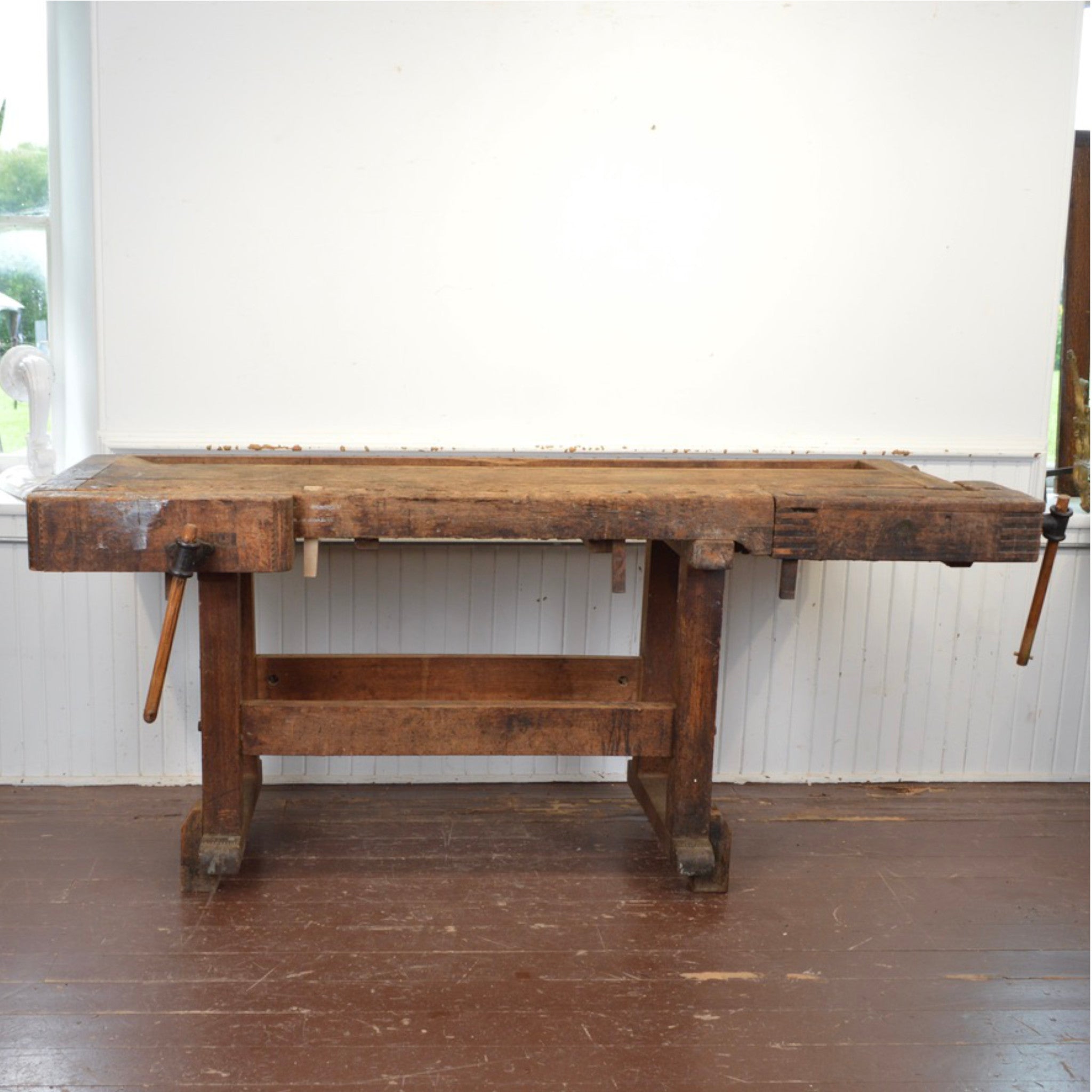 Antique Dutch Carpenter's Bench With 2 Vises - Salvage-Garden