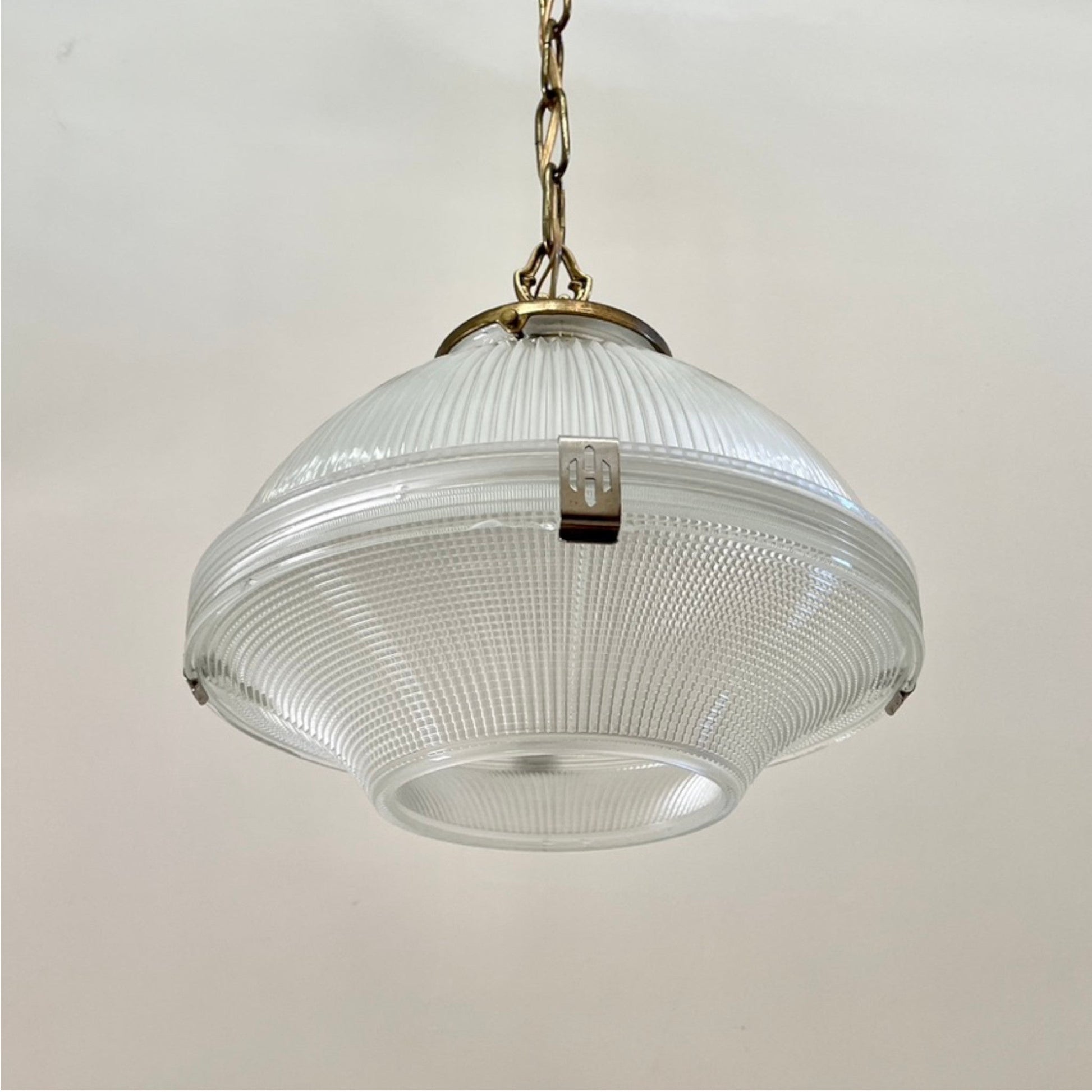 Antique Holophane Pendant Light - Salvage-Garden