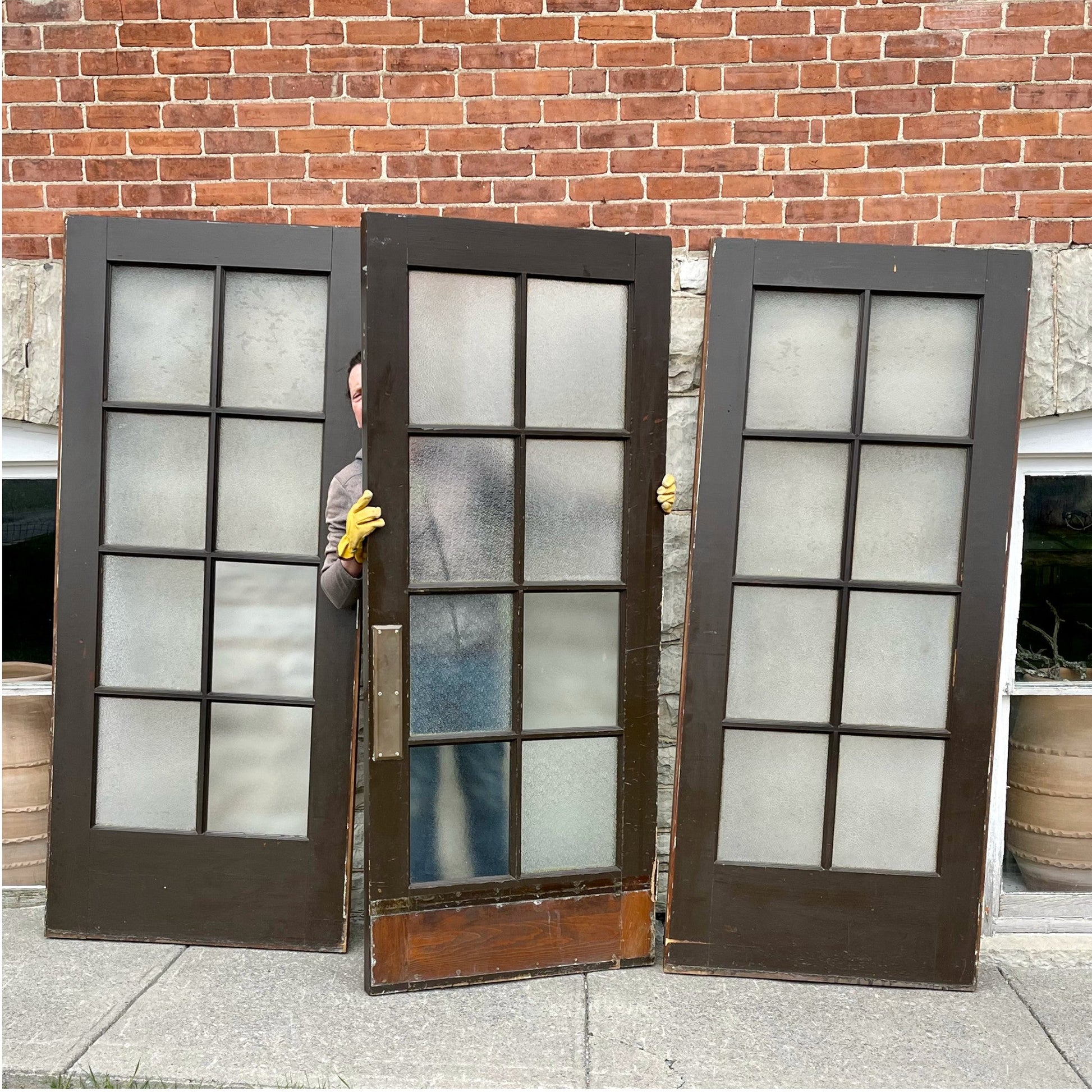 Antique Institutional Door Set - Salvage-Garden