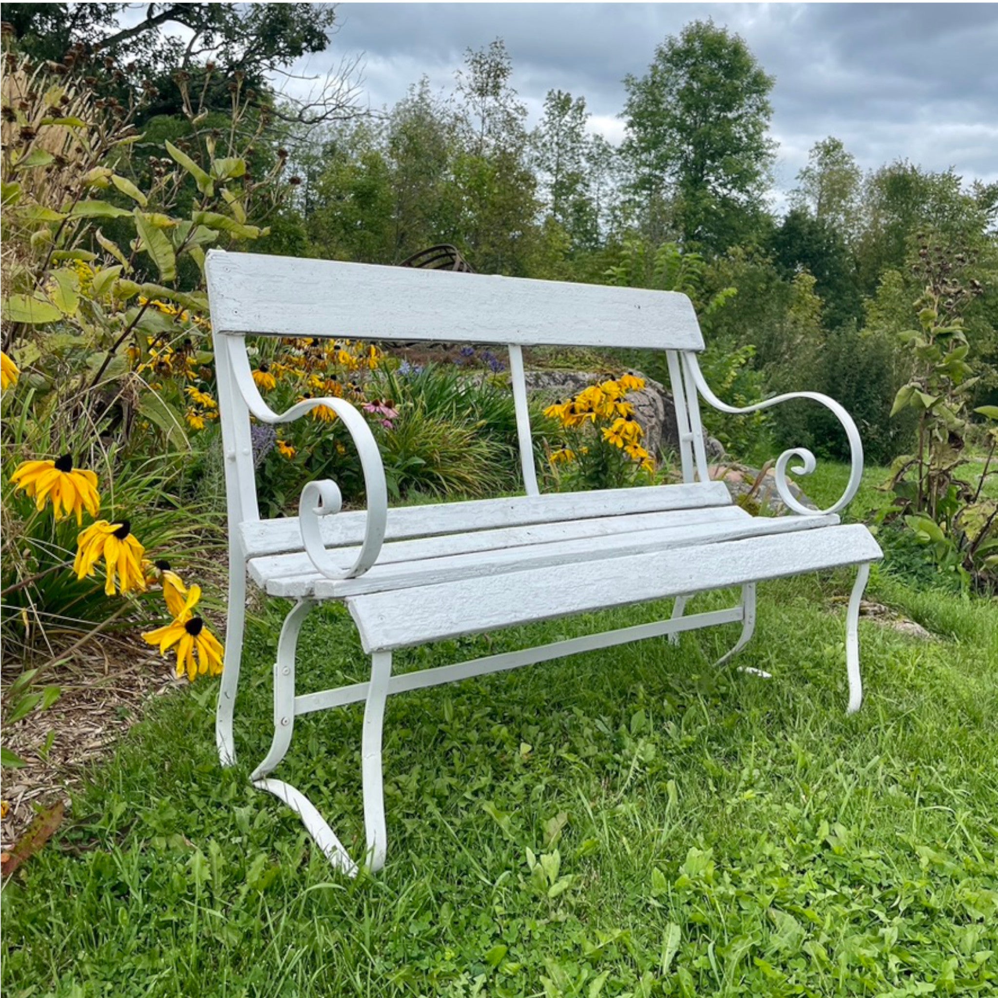 Antique Iron Garden Bench - Salvage-Garden