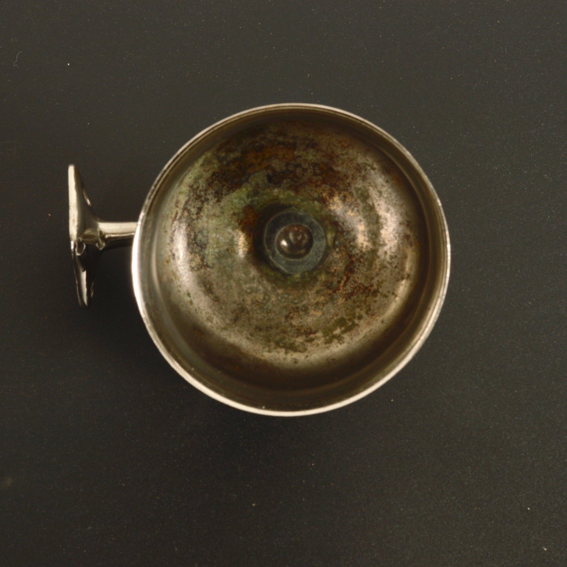 Antique Nickel Plated Brass Glass Holder - Salvage-Garden