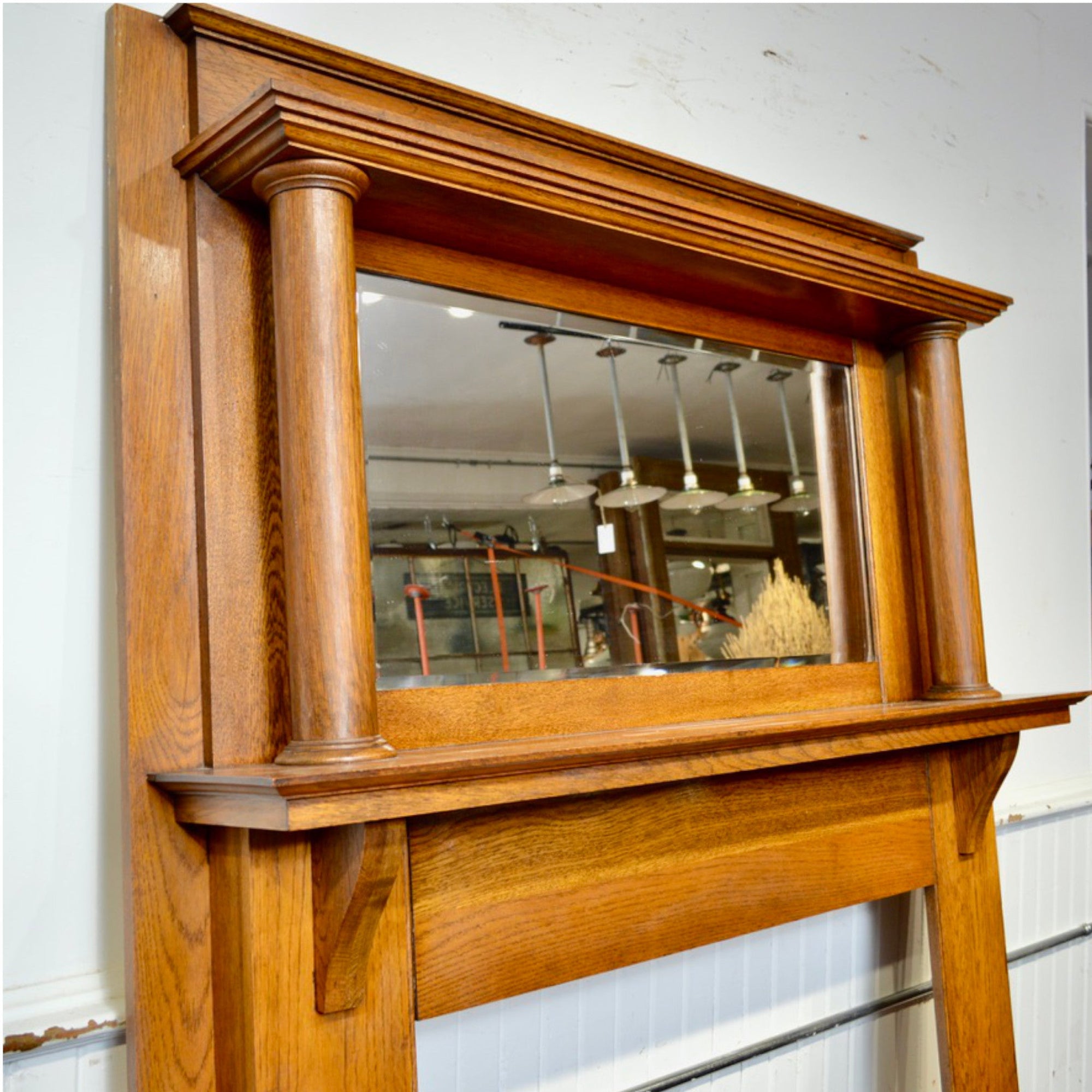 Antique Oak Fireplace Surround - Salvage-Garden