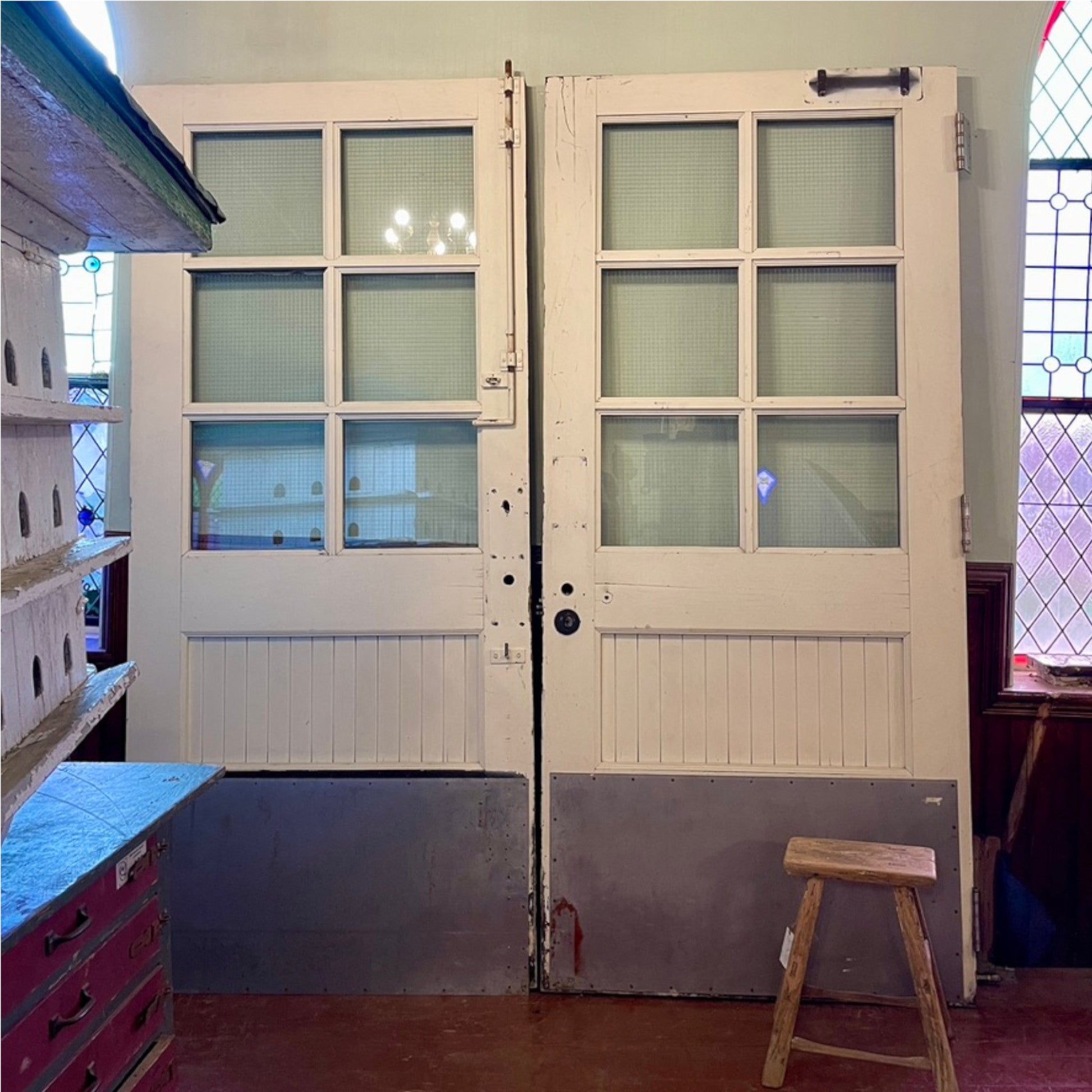 Antique Oak Institutional Doors From Montreal - Salvage-Garden