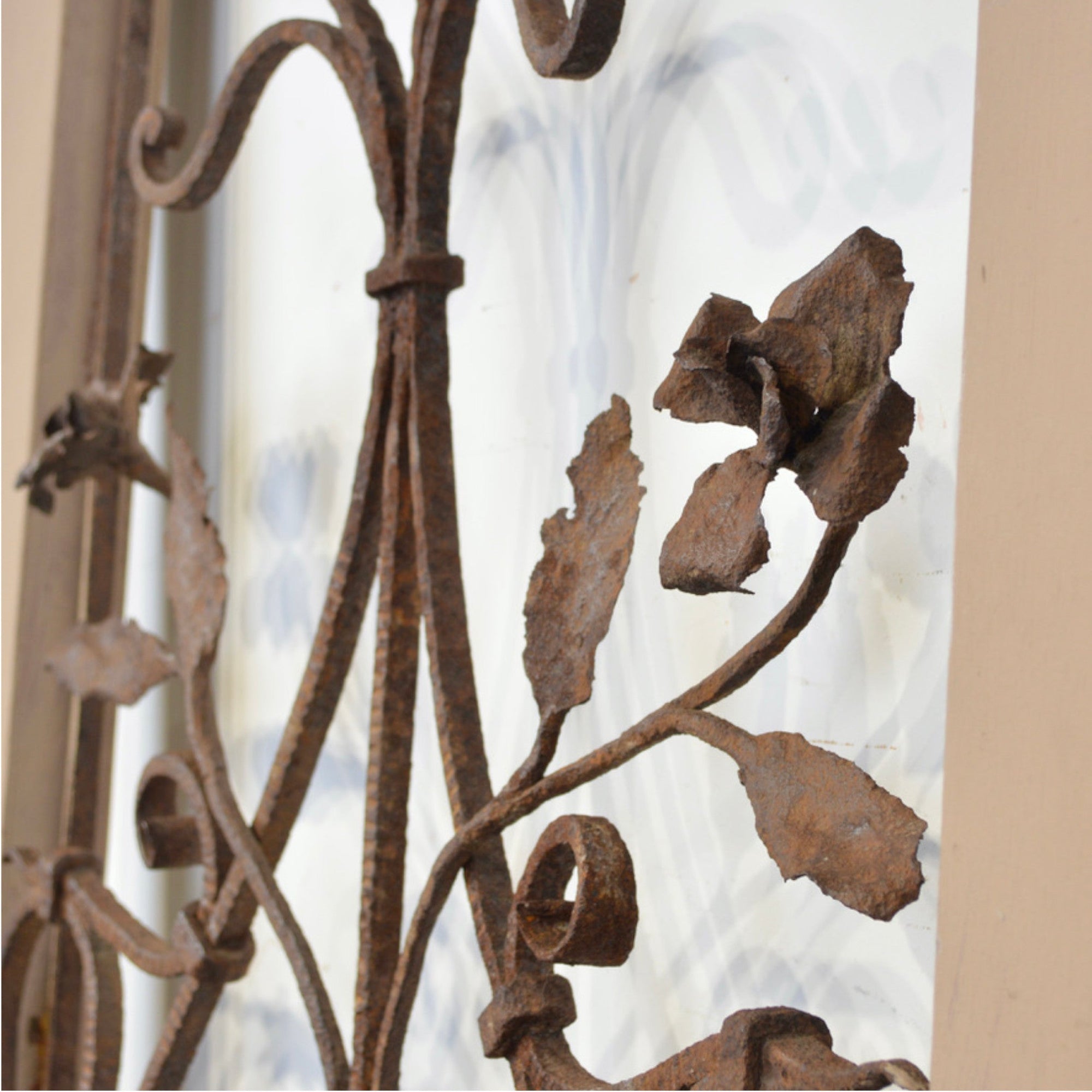 Antique Wrought Iron Decorative Grill - Salvage-Garden
