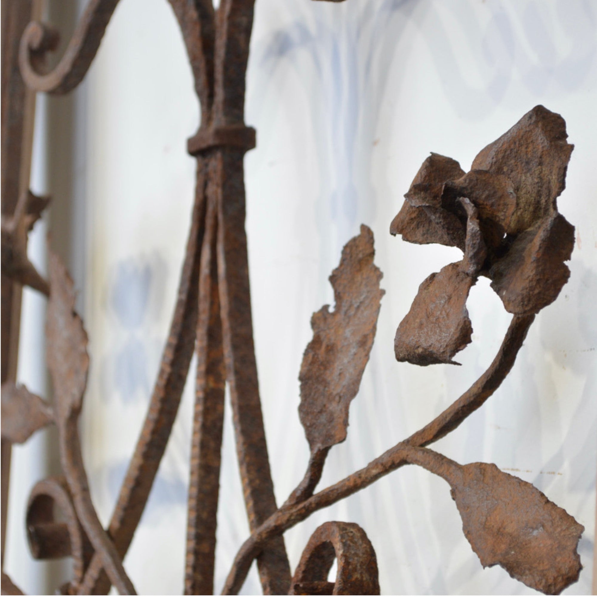 Antique Wrought Iron Decorative Grill - Salvage-Garden