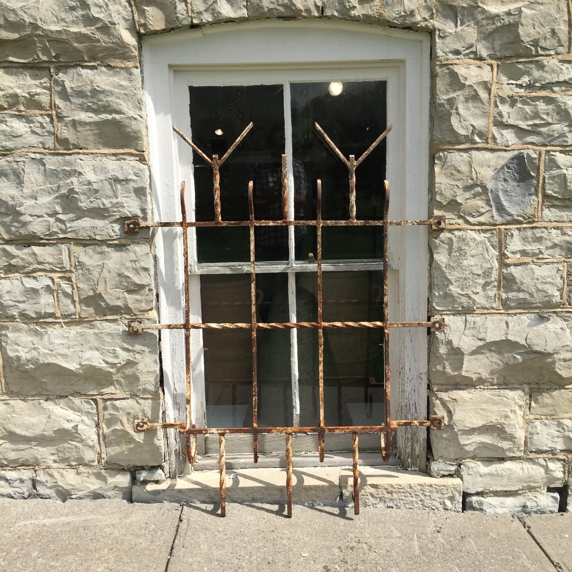 Antique Wrought Iron Window - Salvage-Garden