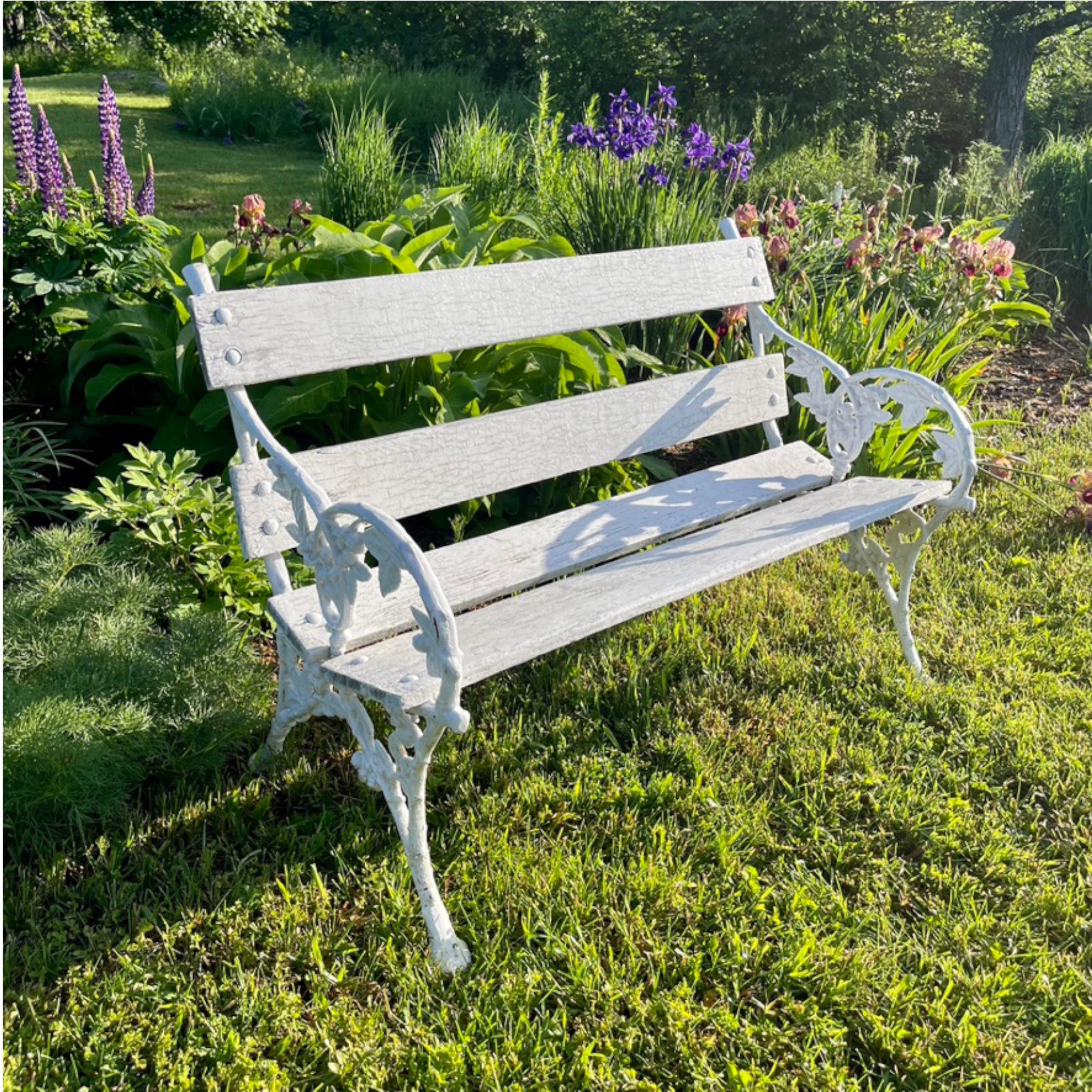 Blackberry & Bramble Cast Iron Bench - Salvage-Garden