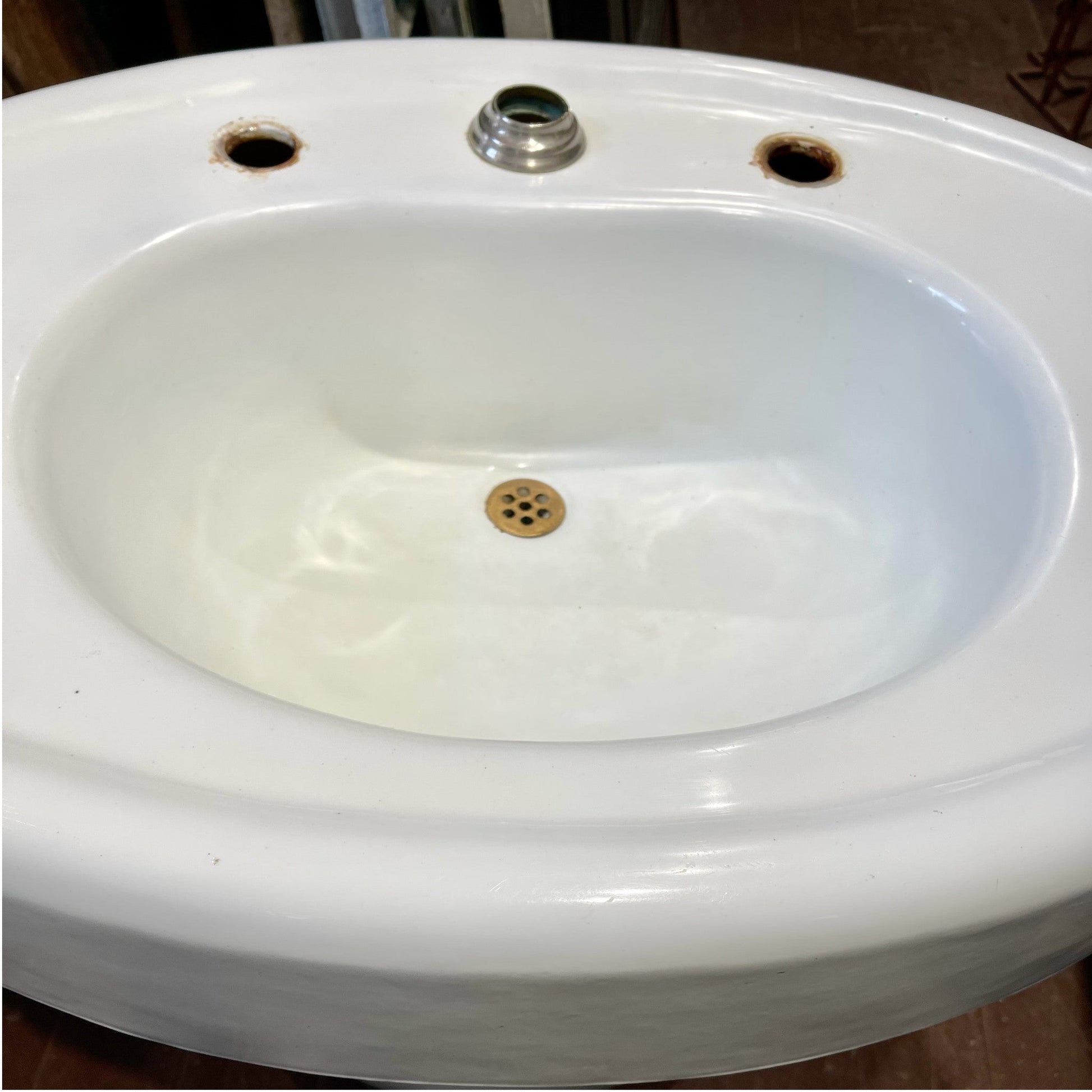 Cast Iron Pedestal Sink - Salvage-Garden