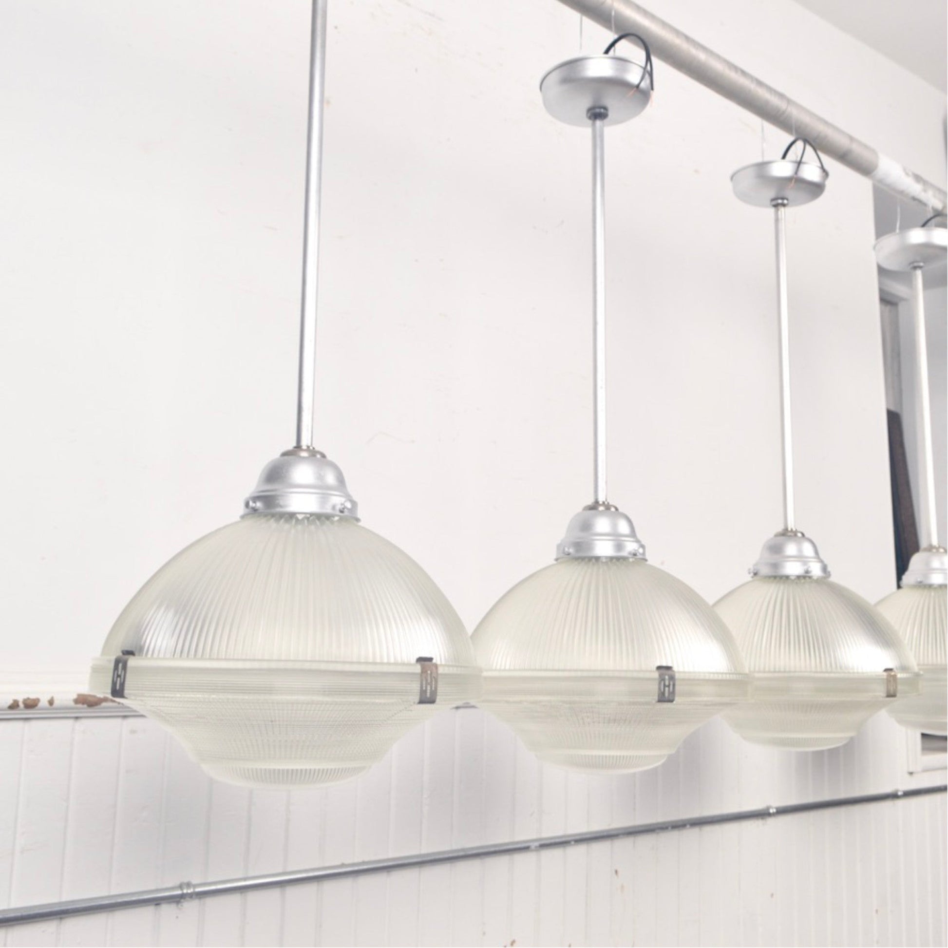 Extra Large Holophane Chapel Pendant Lights - Salvage-Garden