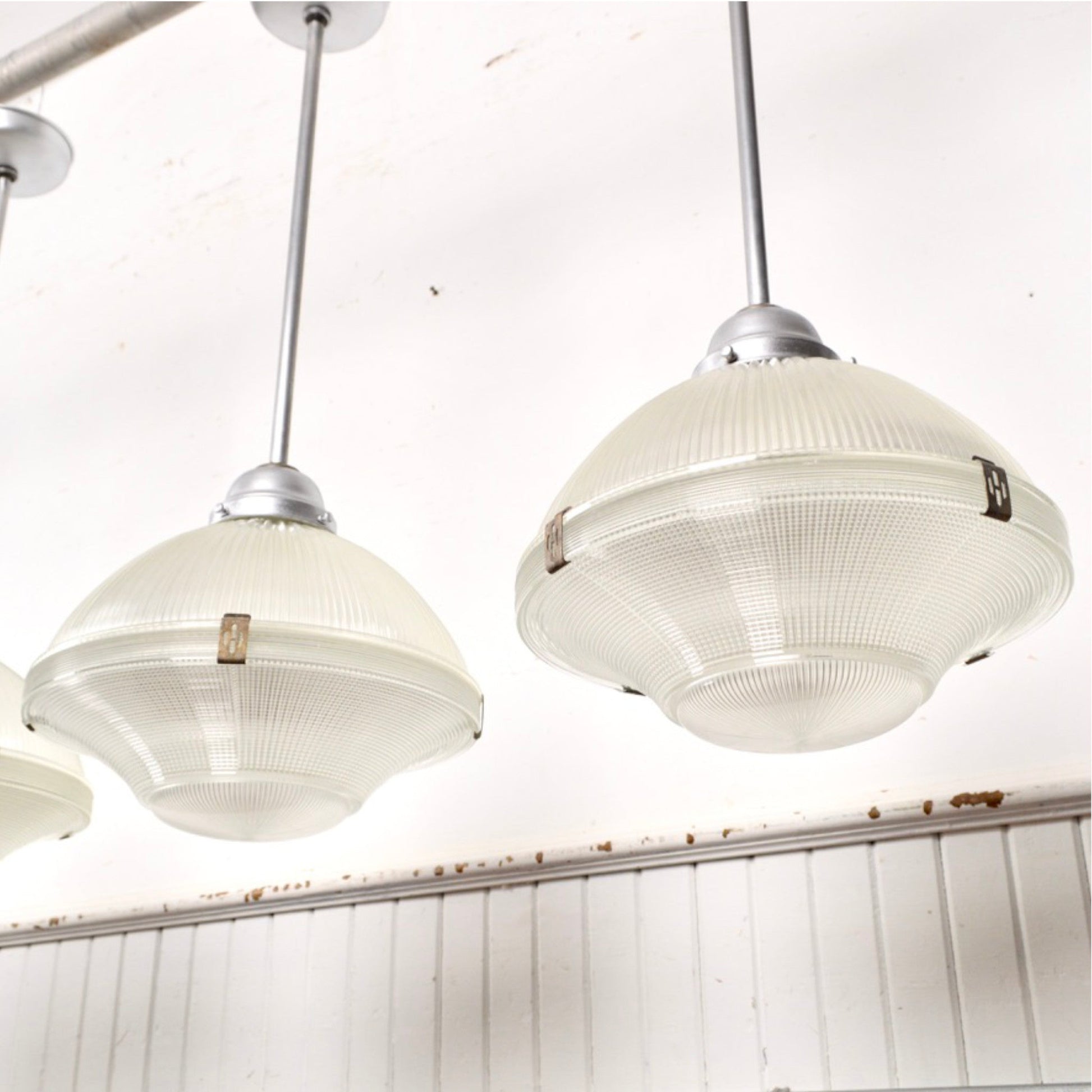 Extra Large Holophane Chapel Pendant Lights - Salvage-Garden