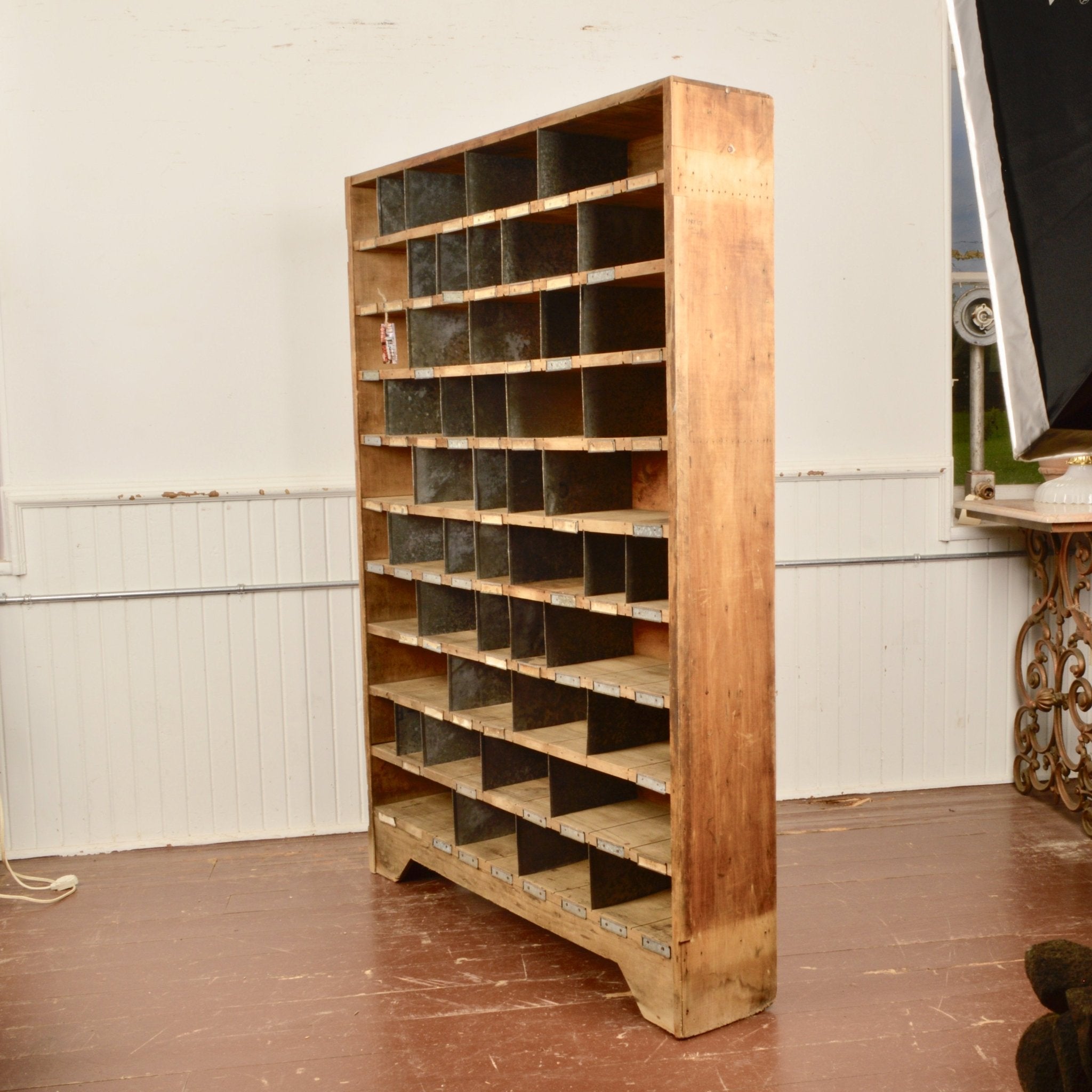 Industrial Pine Cubby Shelf - Salvage-Garden