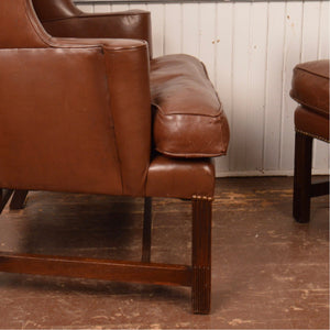 Leather Wing Back Chairs - Salvage-Garden
