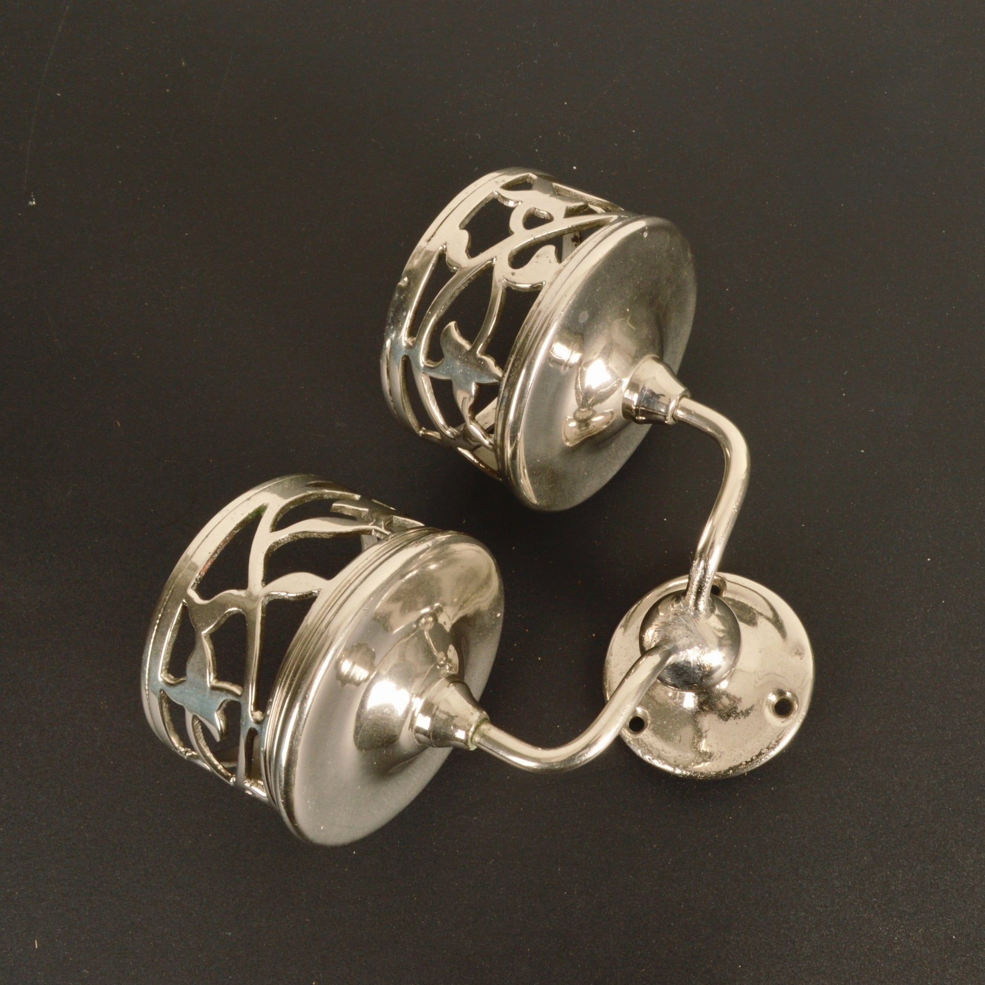 Nickel Plate Brass Double Glass Holder - Salvage-Garden