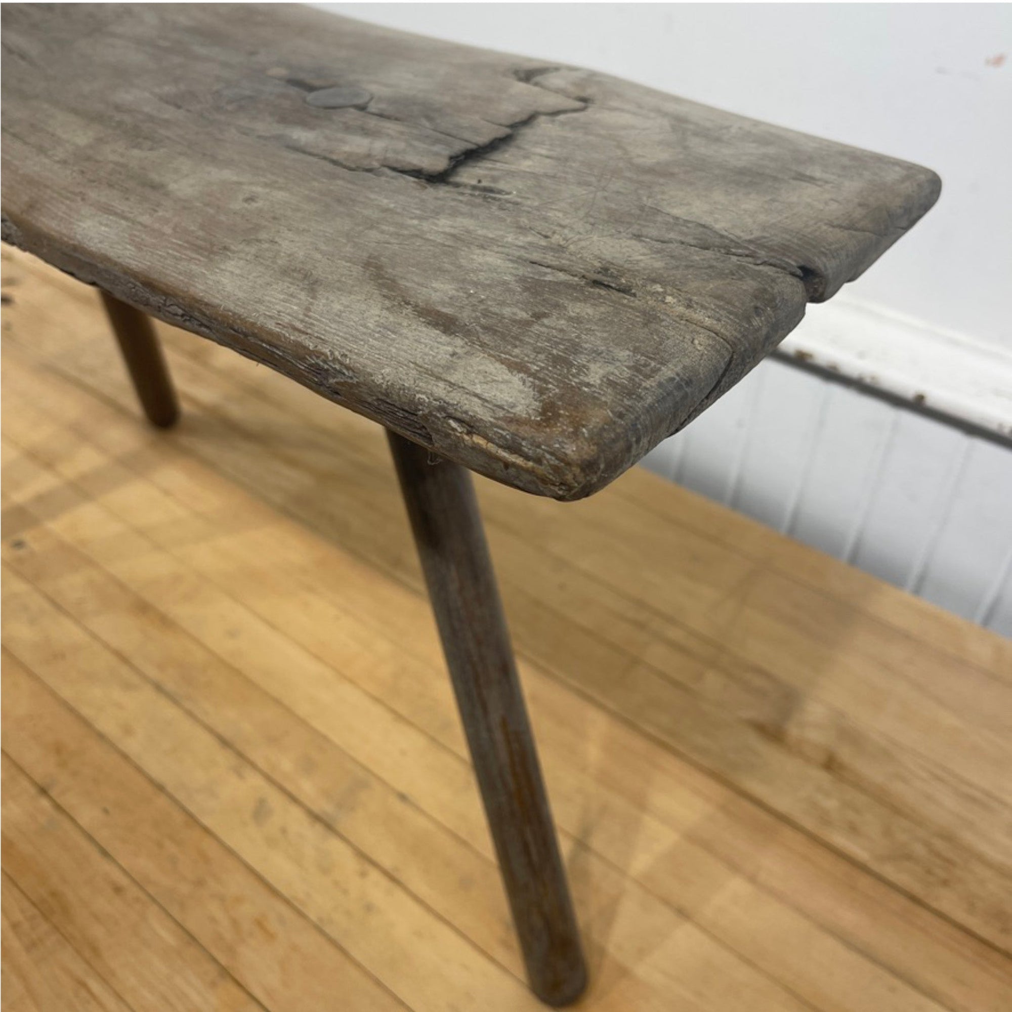 Rustic Antique Three Legged Stool - Salvage-Garden