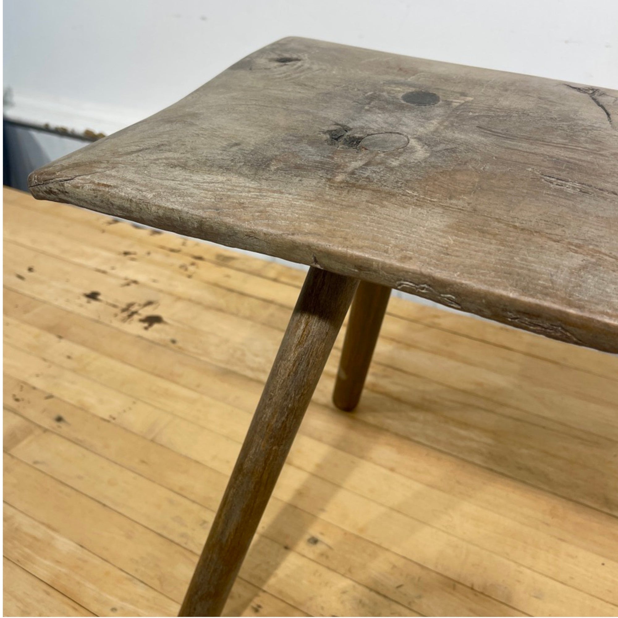 Rustic Antique Three Legged Stool - Salvage-Garden