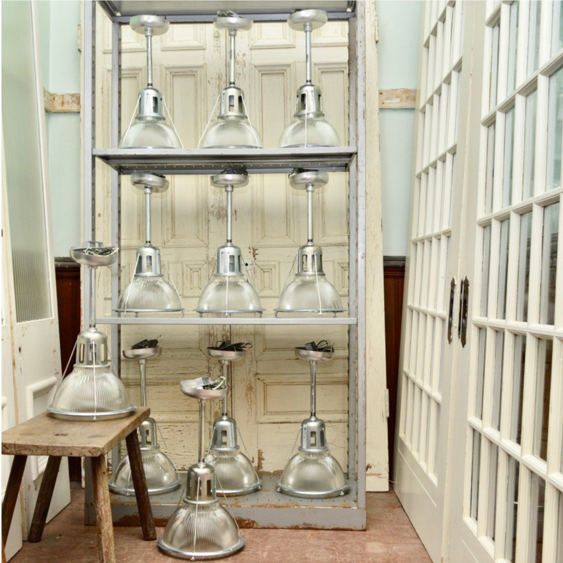 Set of 11 Holophane Lights - Salvage-Garden