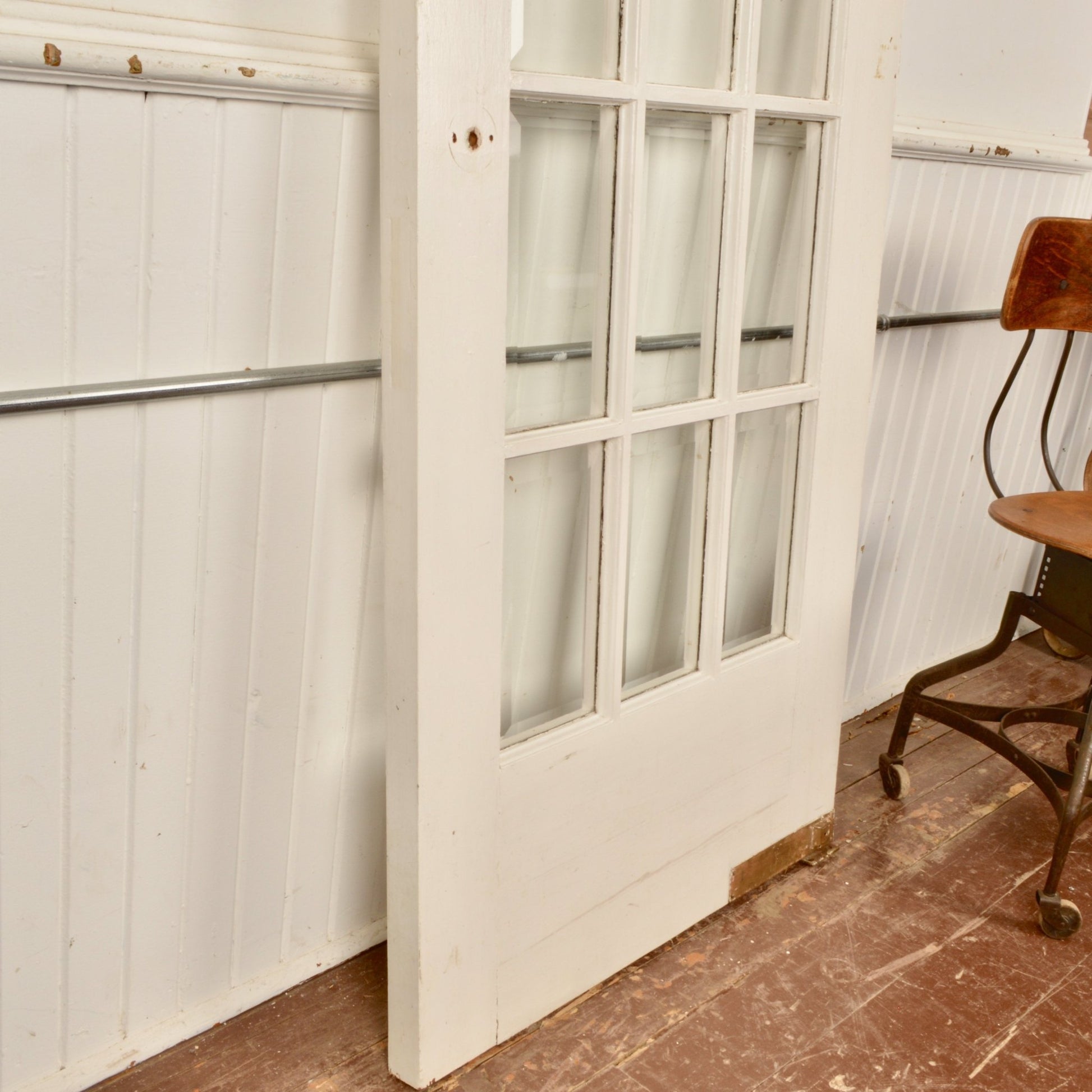 Swinging French Door With Bevelled Glass - Salvage-Garden