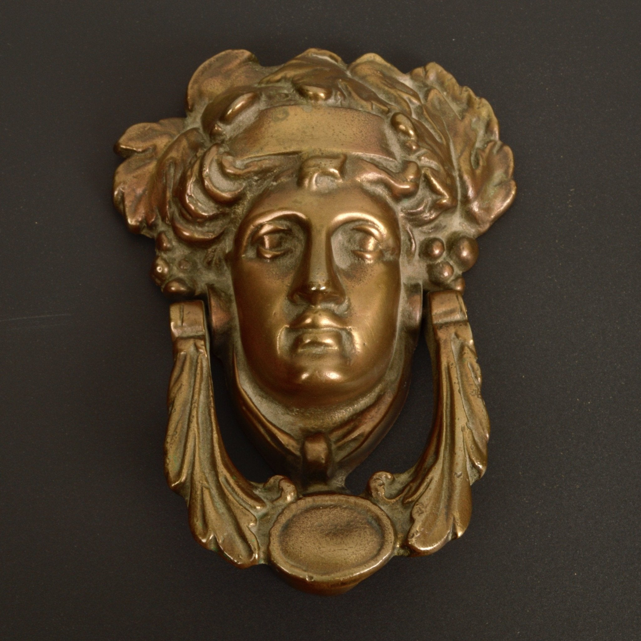 Vintage Apollo Door Knocker In Cast Bronze - Salvage-Garden