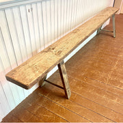 Antique Handcrafted Primitive Bench – 116.5"