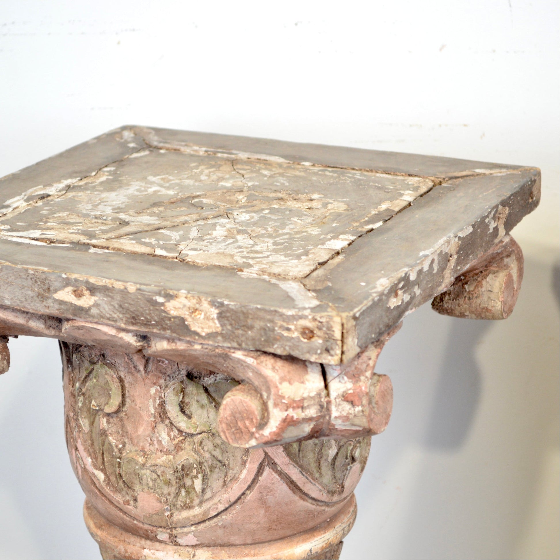 18th Century Italian Carved Wooden Pedestals - Salvage-Garden