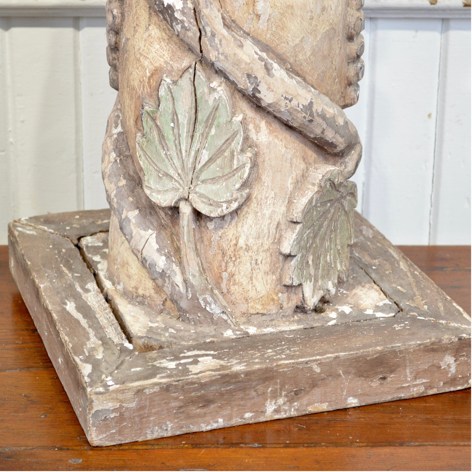 18th Century Italian Carved Wooden Pedestals - Salvage-Garden