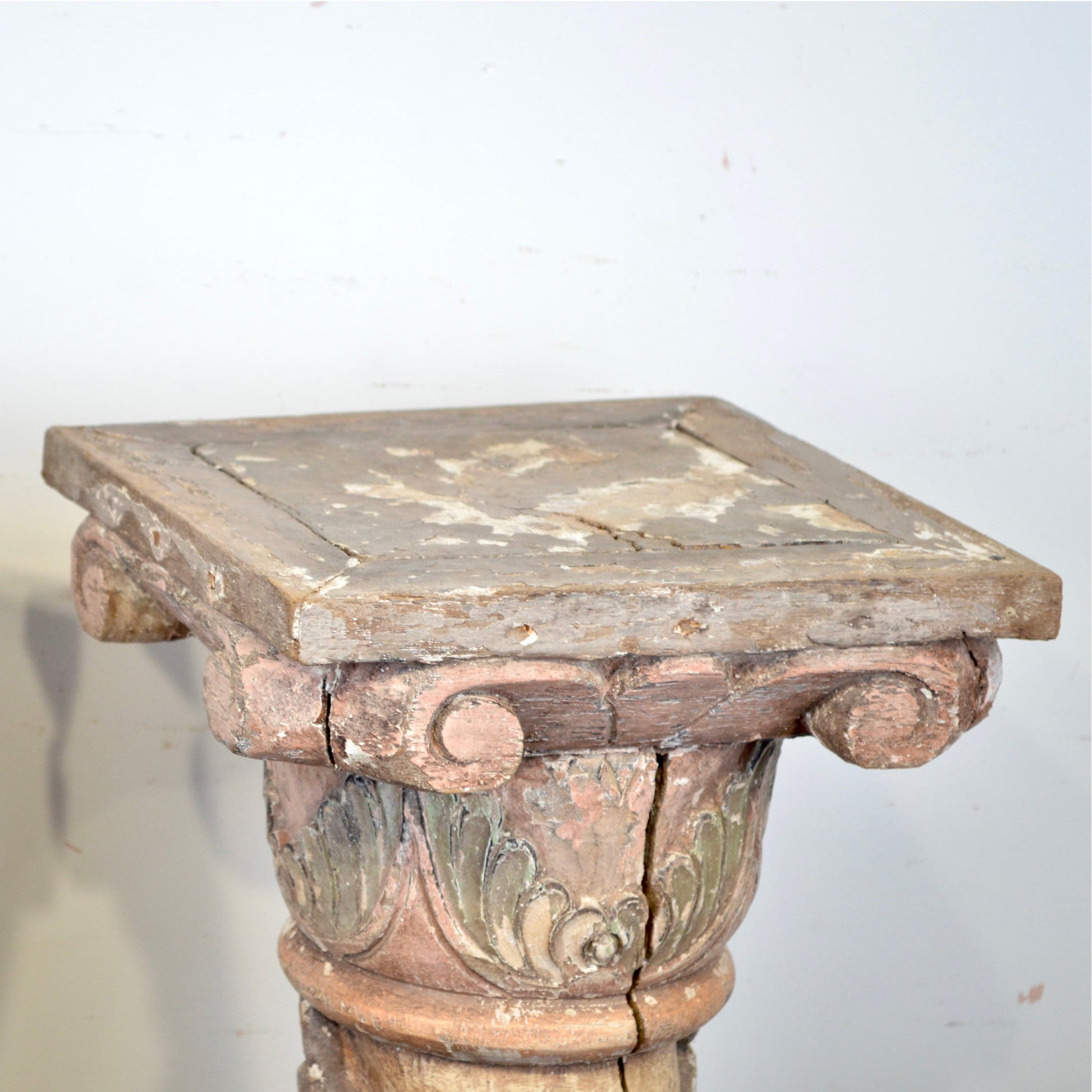 18th Century Italian Carved Wooden Pedestals - Salvage-Garden