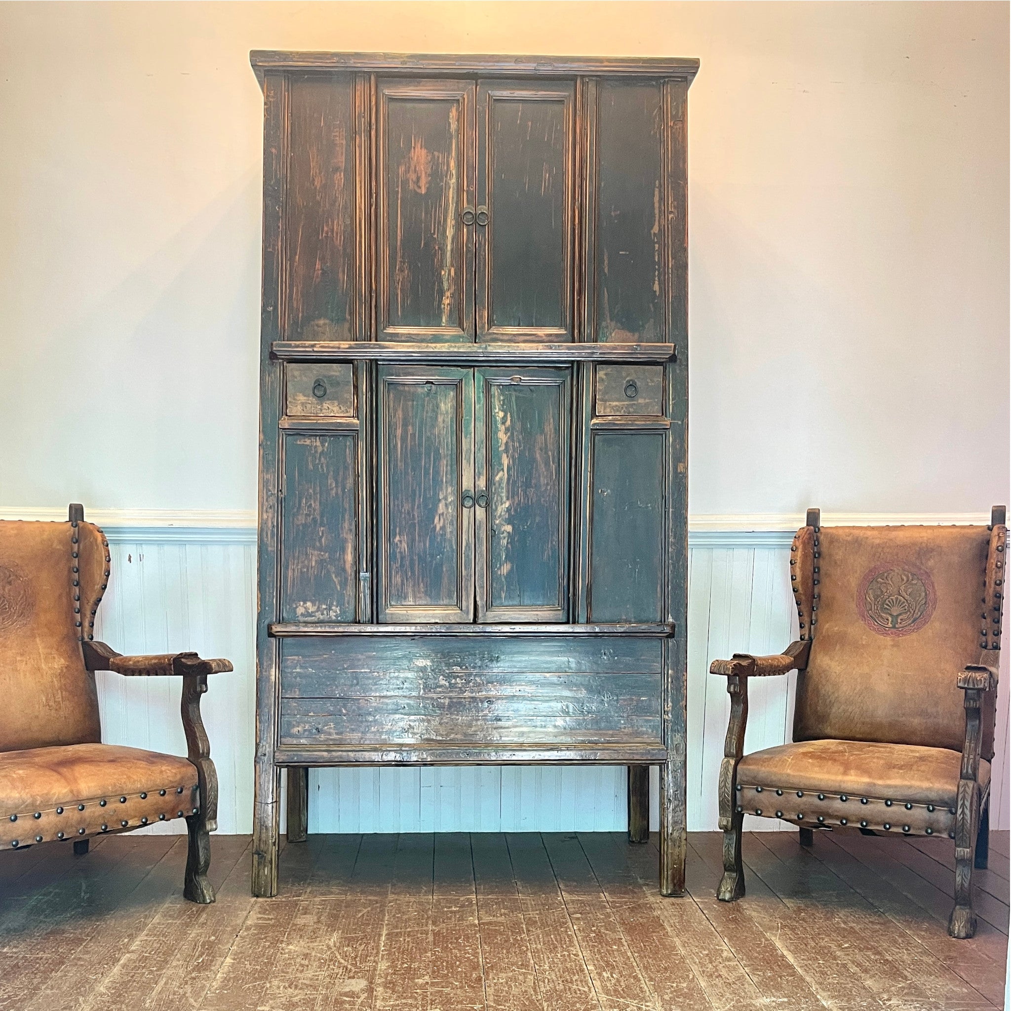 19th Century Chinese Painted Tapered Cabinet