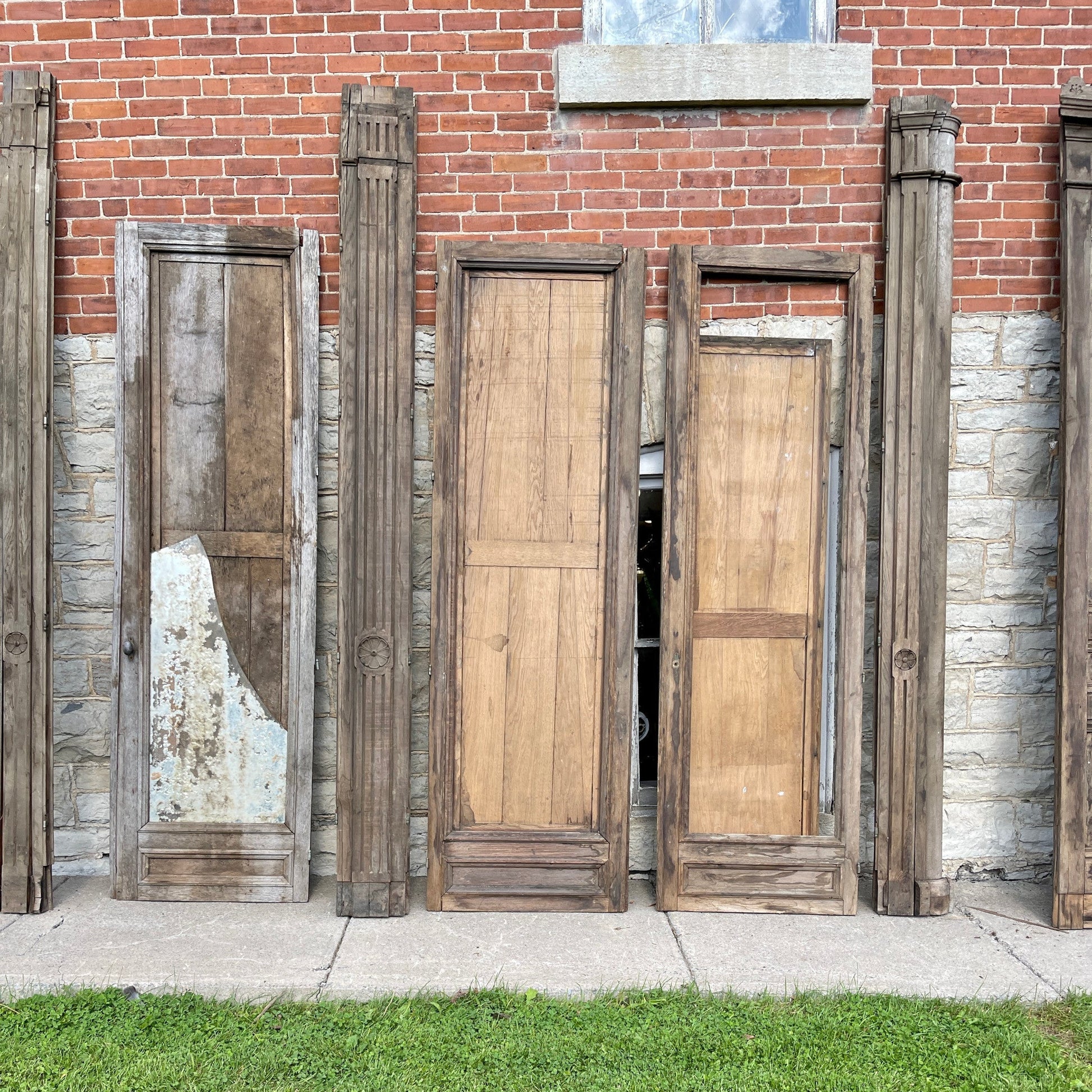 19th Century French Oak Armoire Panels And Doors - Salvage-Garden