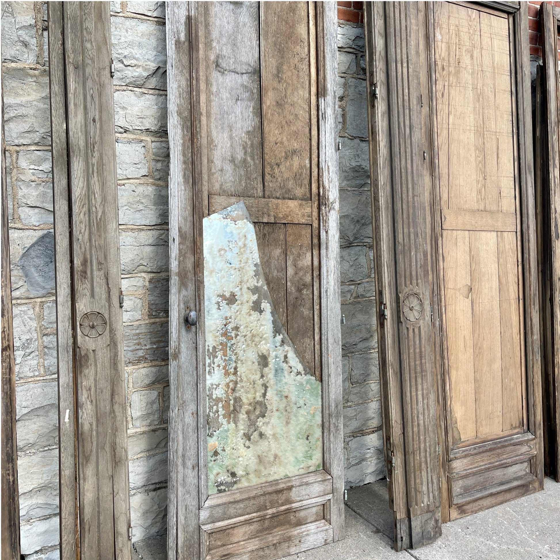 19th Century French Oak Armoire Panels And Doors - Salvage-Garden