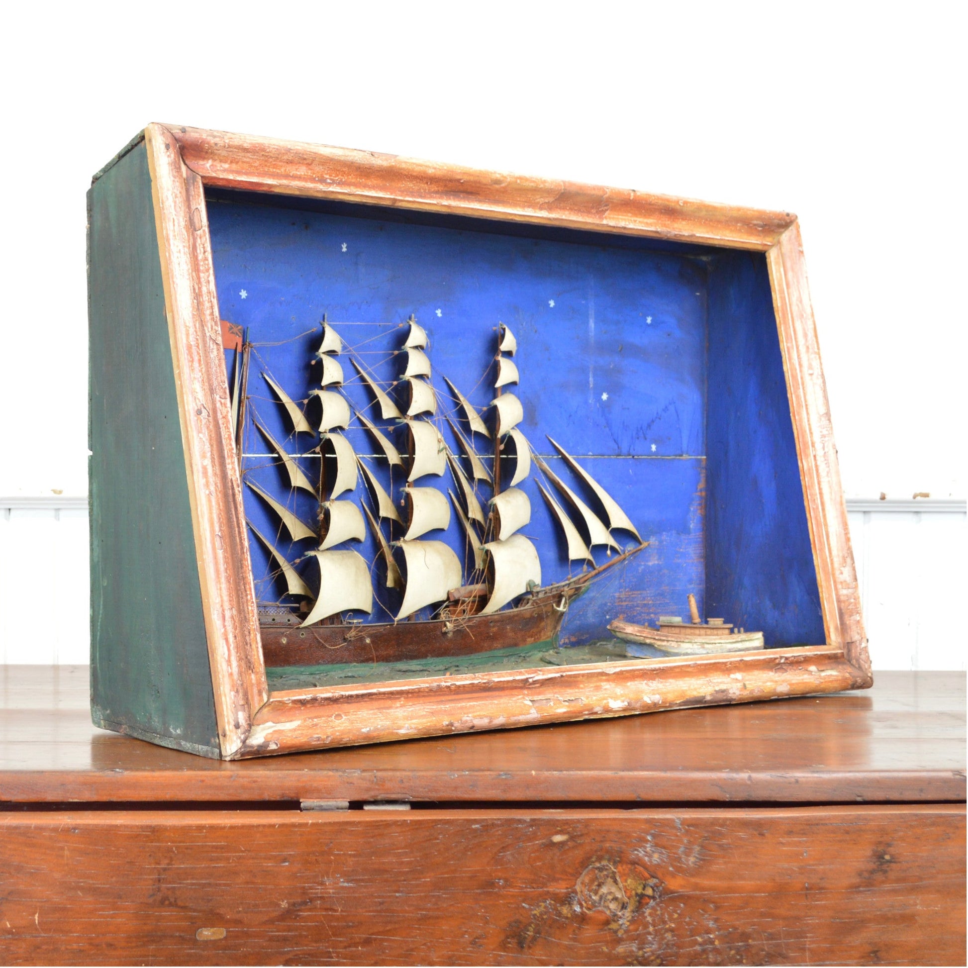 19th Century Sailing Ship Diorama - Salvage-Garden
