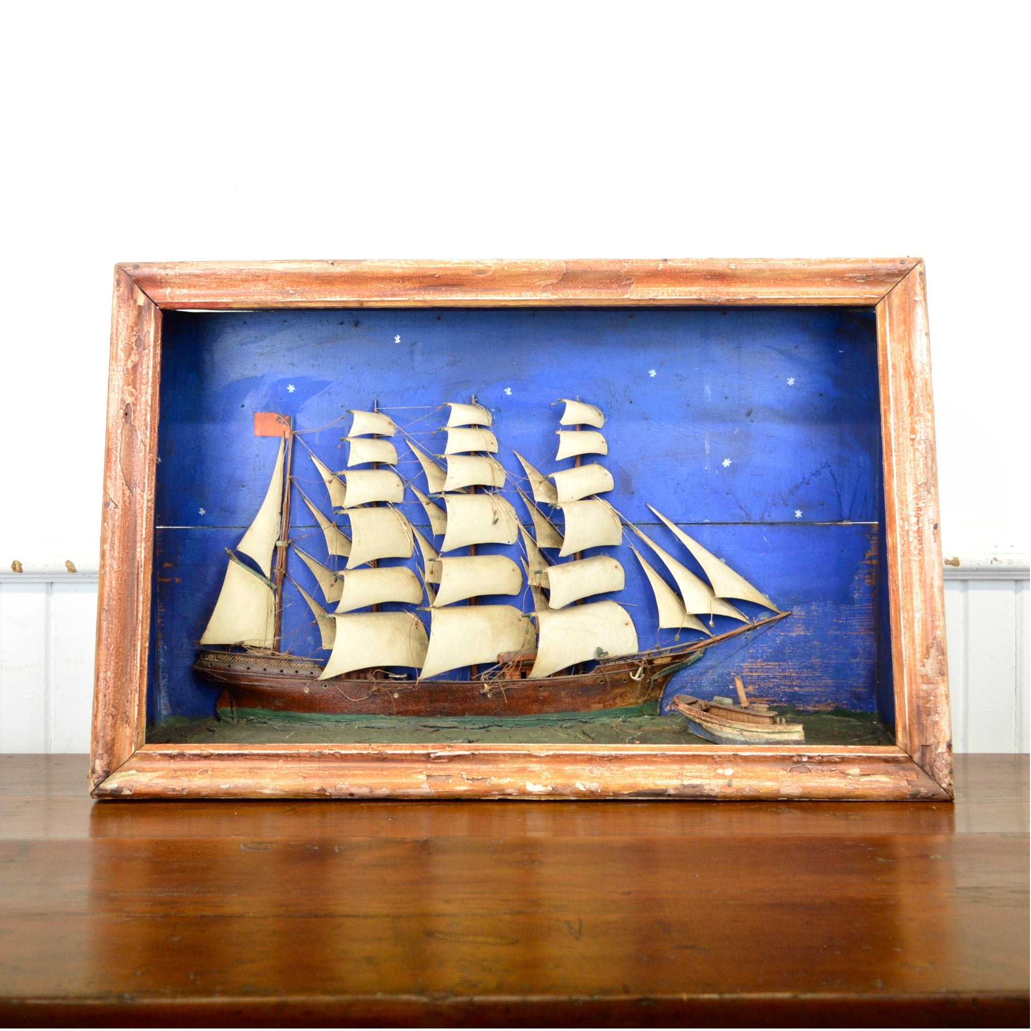 19th Century Sailing Ship Diorama - Salvage-Garden