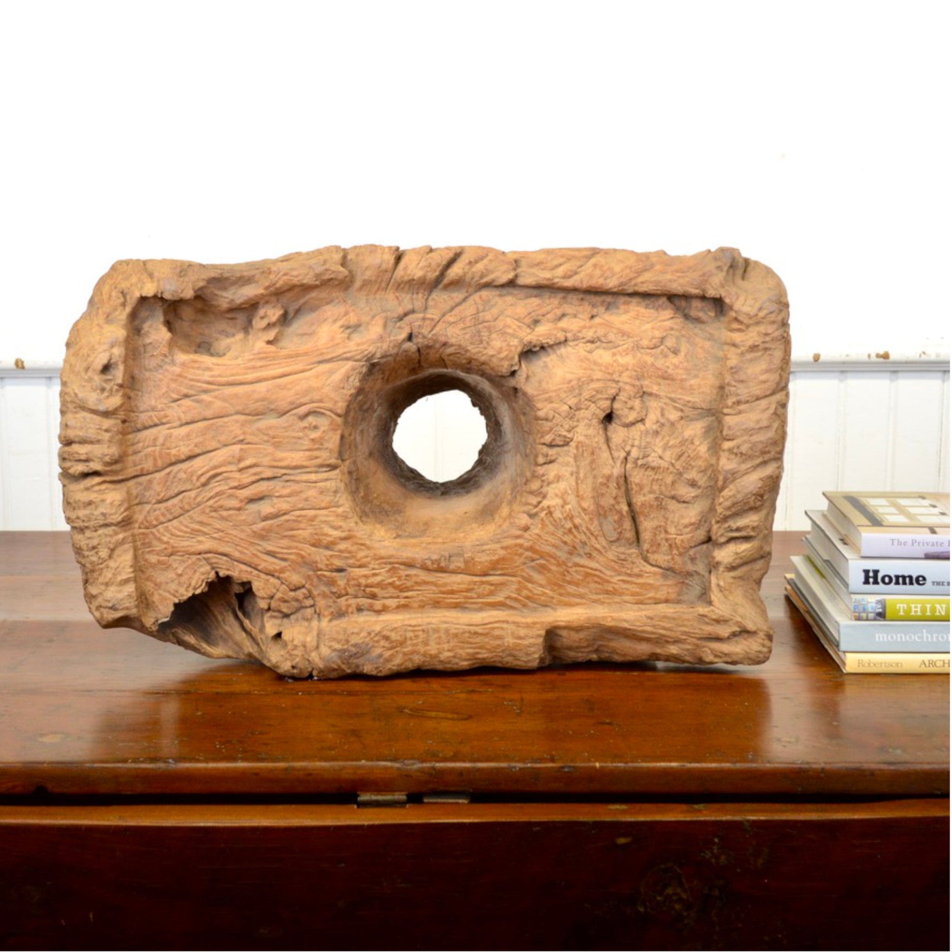 19th Century Teak Burl Granary Mortar - Salvage-Garden