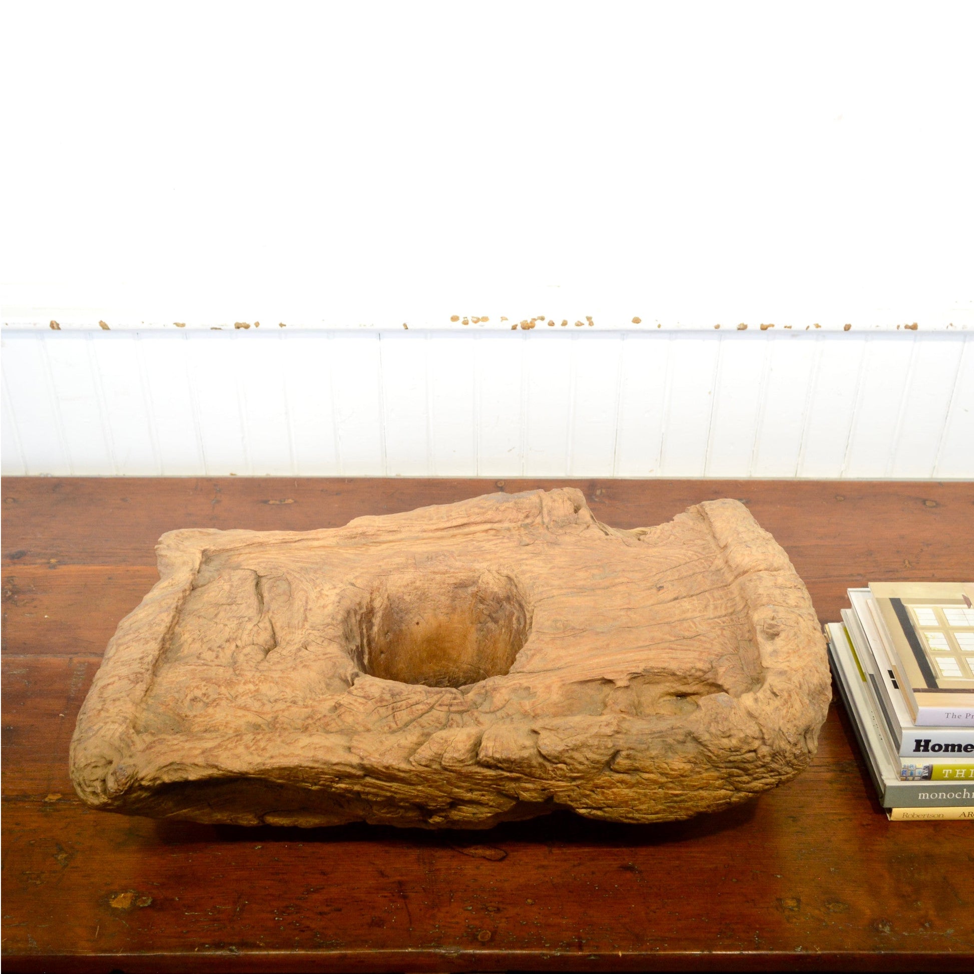 19th Century Teak Burl Granary Mortar - Salvage-Garden