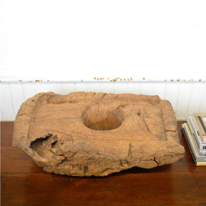 19th Century Teak Burl Granary Mortar - Salvage-Garden