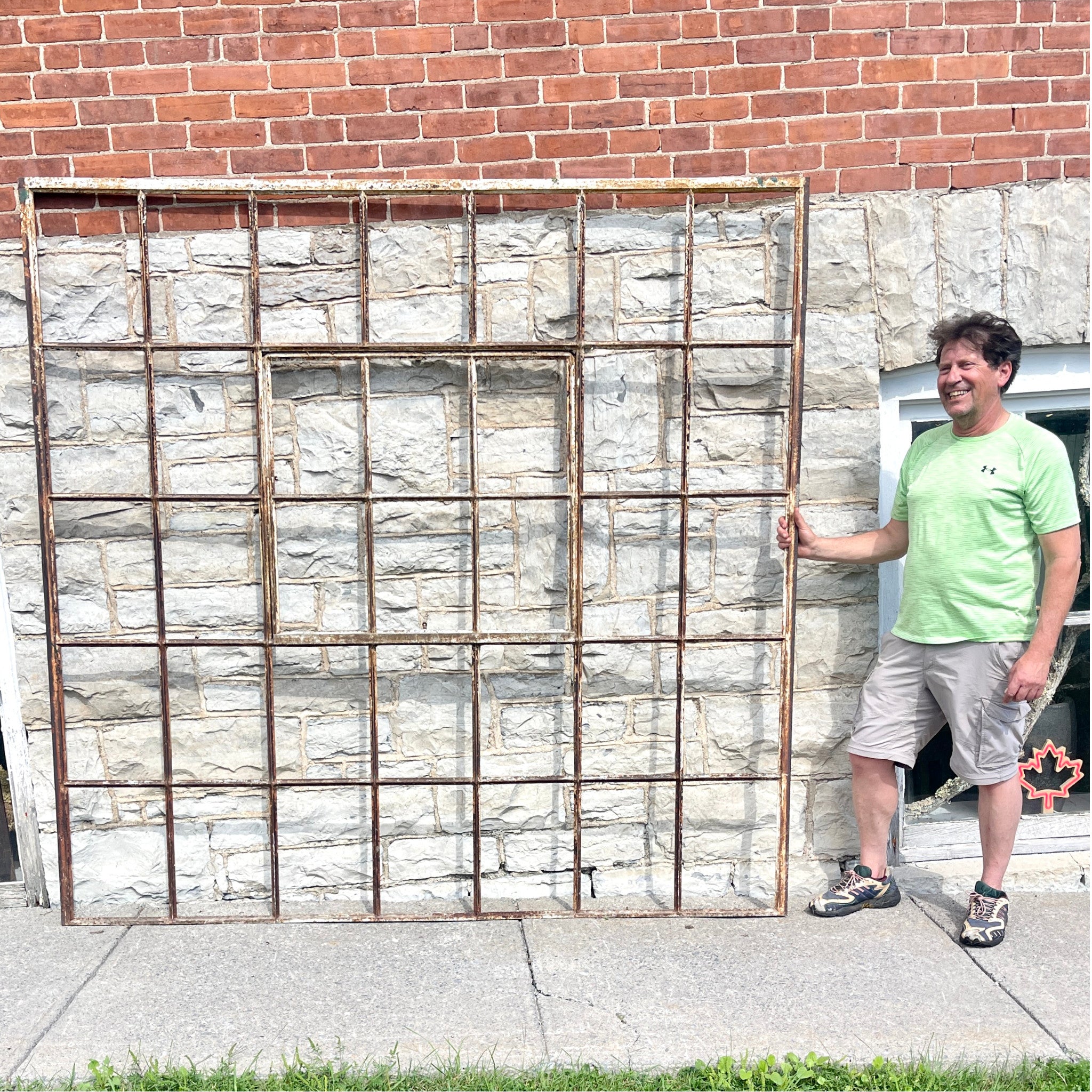 Vintage 35 Lite Steel Factory Window with Ventilator