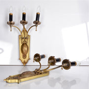 Pair of Early 20th Century European Three-Arm Wall Sconces
