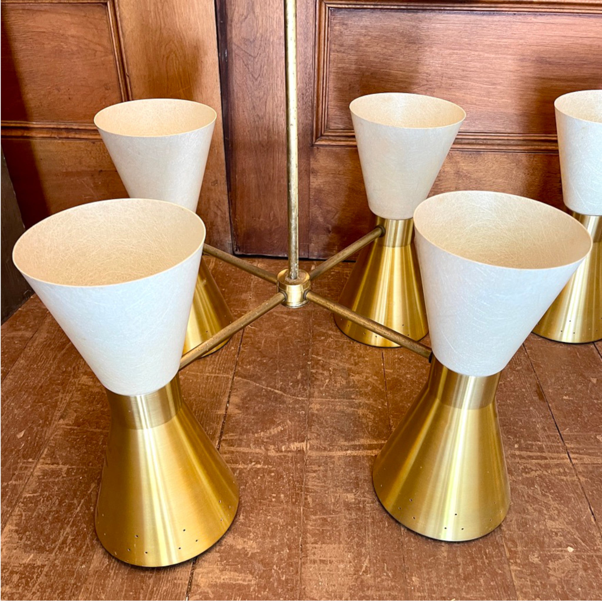 Mid Century Modern 4-Arm Church Chandelier, Eastern Ontario
