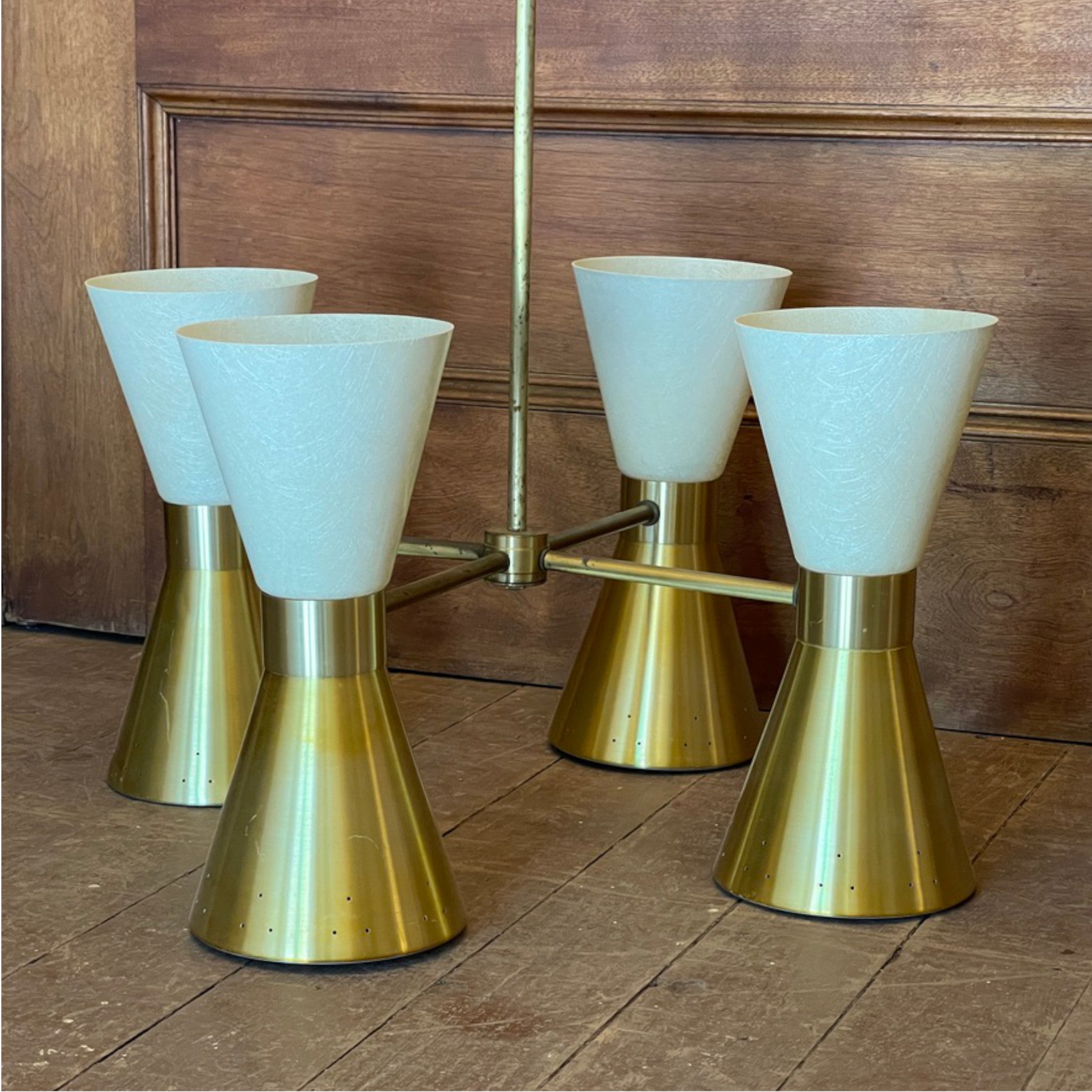 Mid Century Modern 4-Arm Church Chandelier, Eastern Ontario
