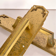 Pair of Yale Canada Art Deco Commercial Door Pulls in Solid Brass
