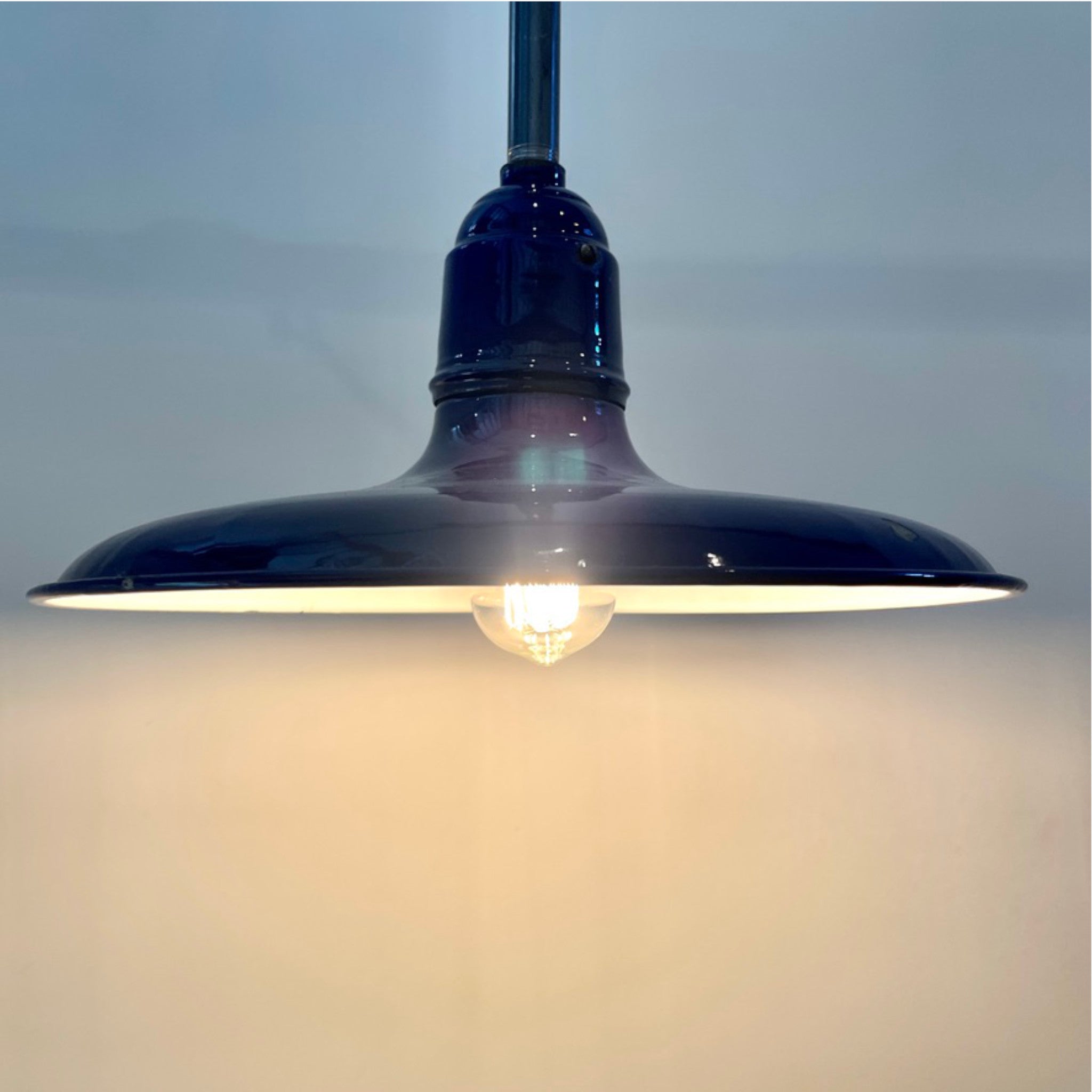 Vintage Porcelain Light in Cobalt Blue