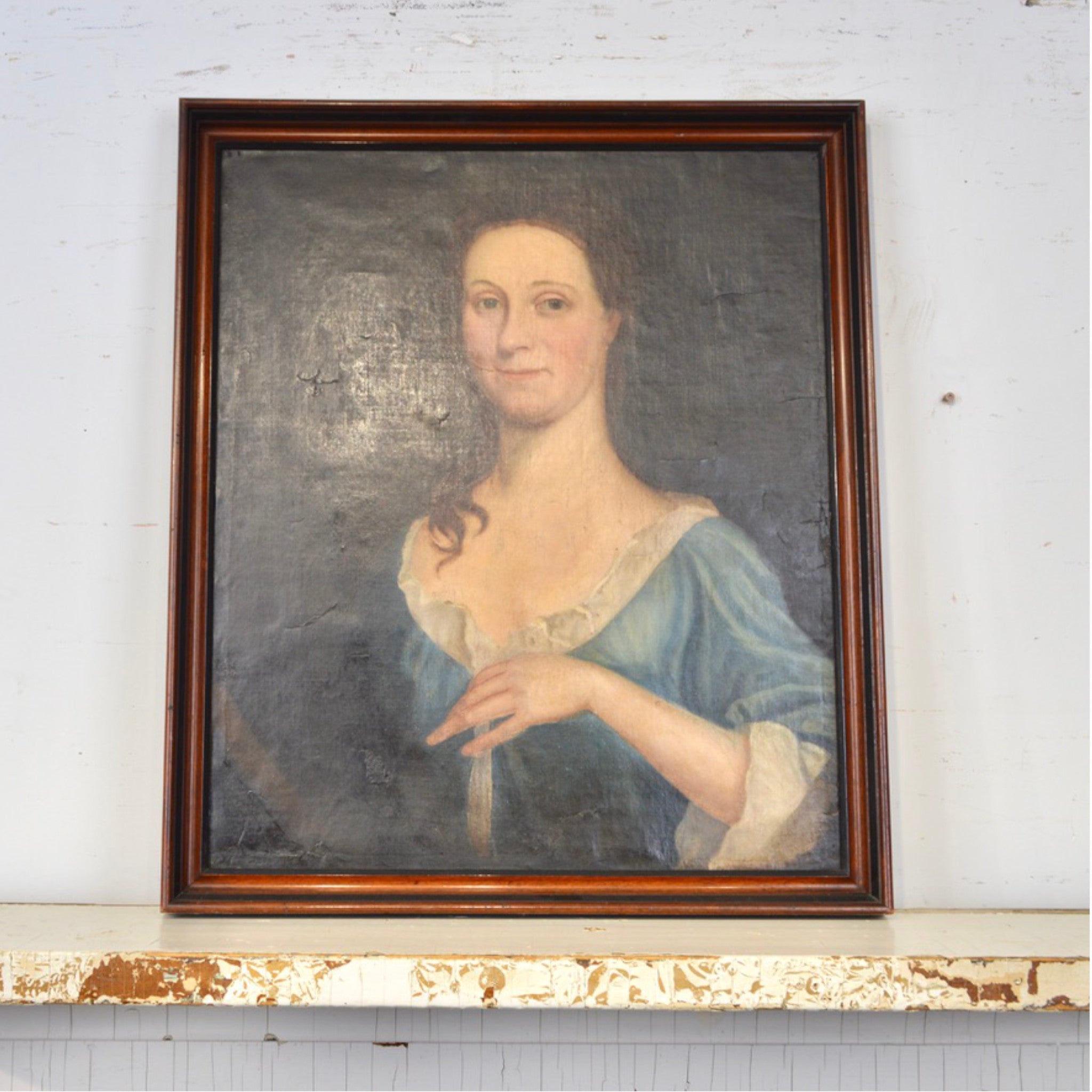 18th Century European Provincial Portrait — Oil on Canvas (Unsigned)