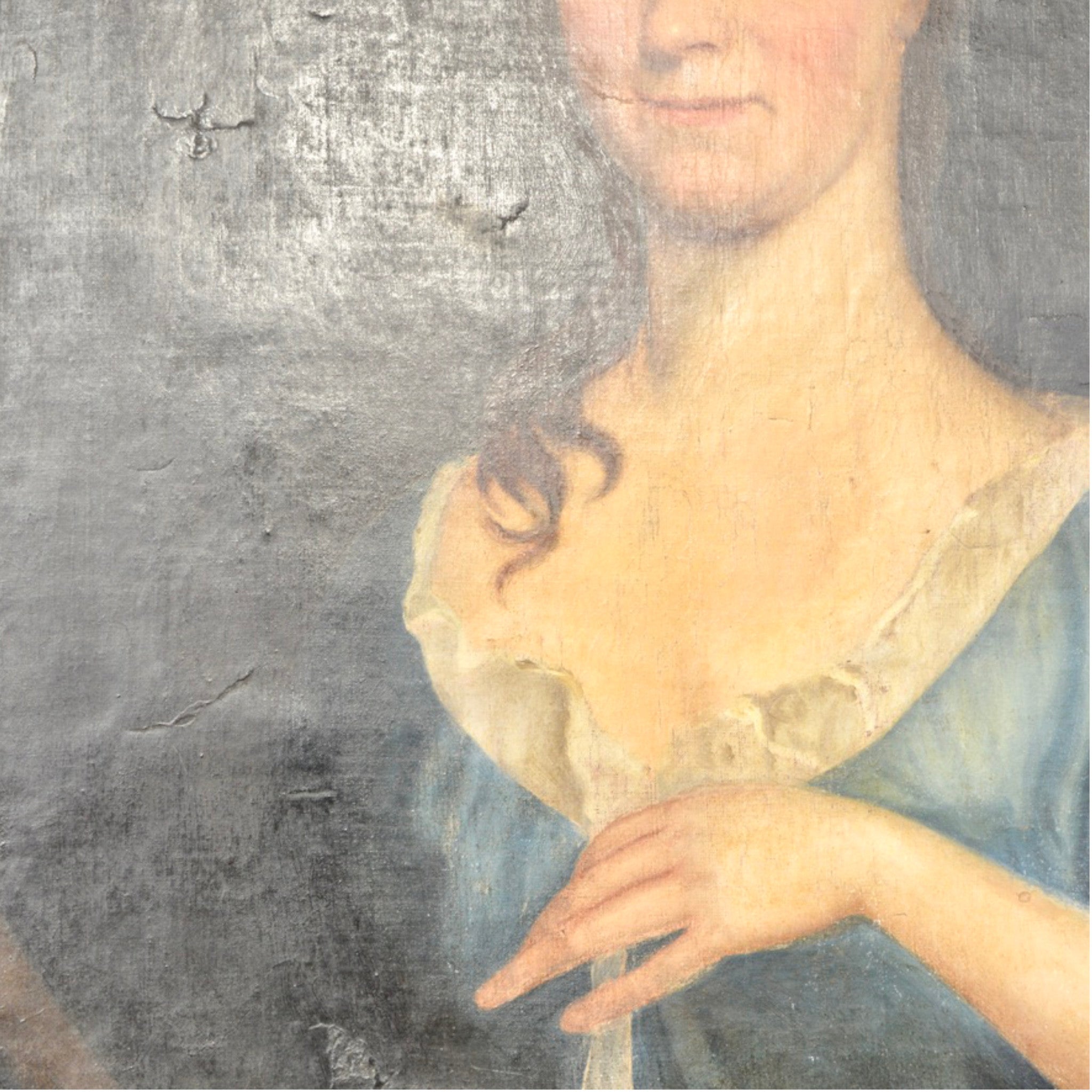 18th Century European Provincial Portrait — Oil on Canvas (Unsigned)