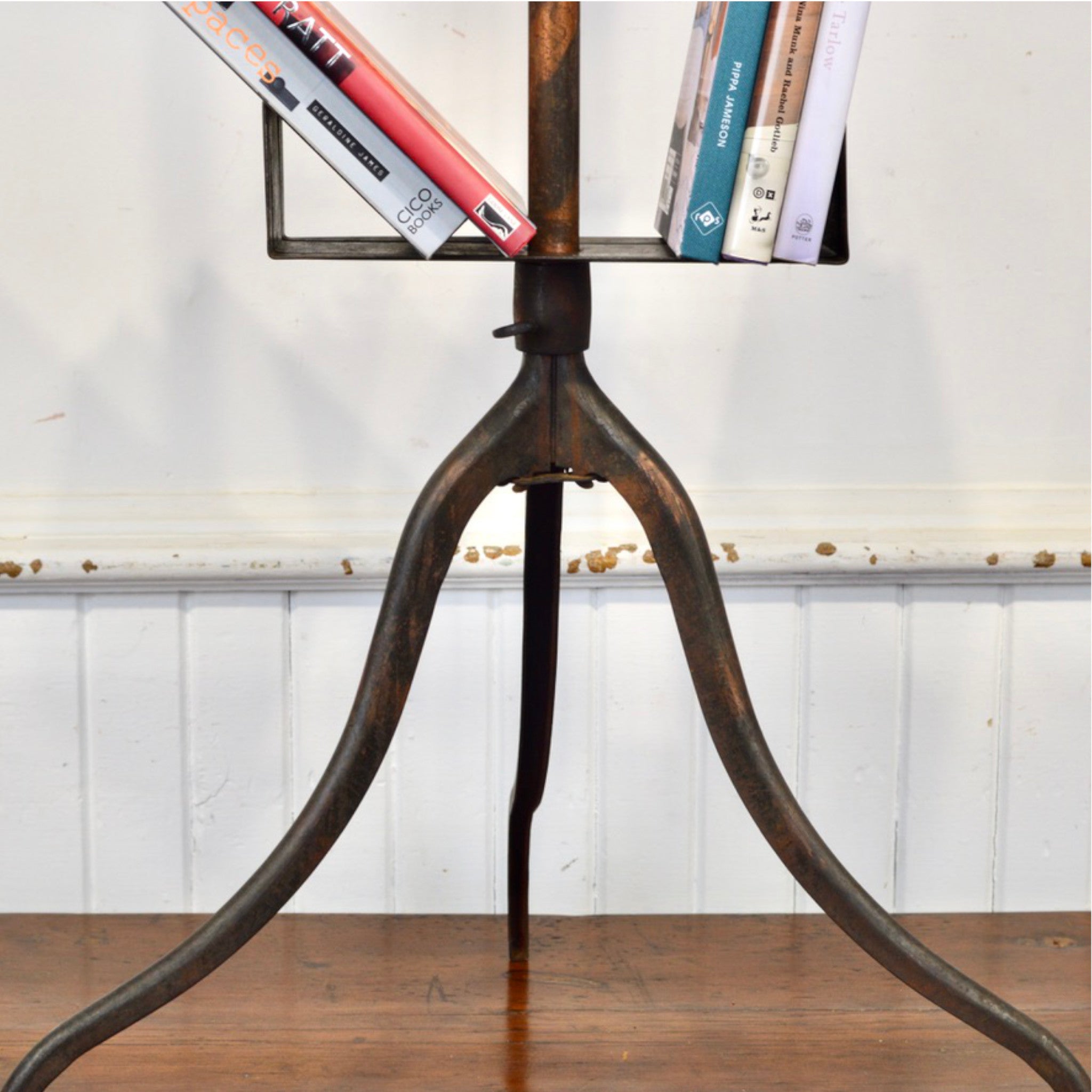 Antique Dann's All-Steel Dictionary Stand with Original Japanned