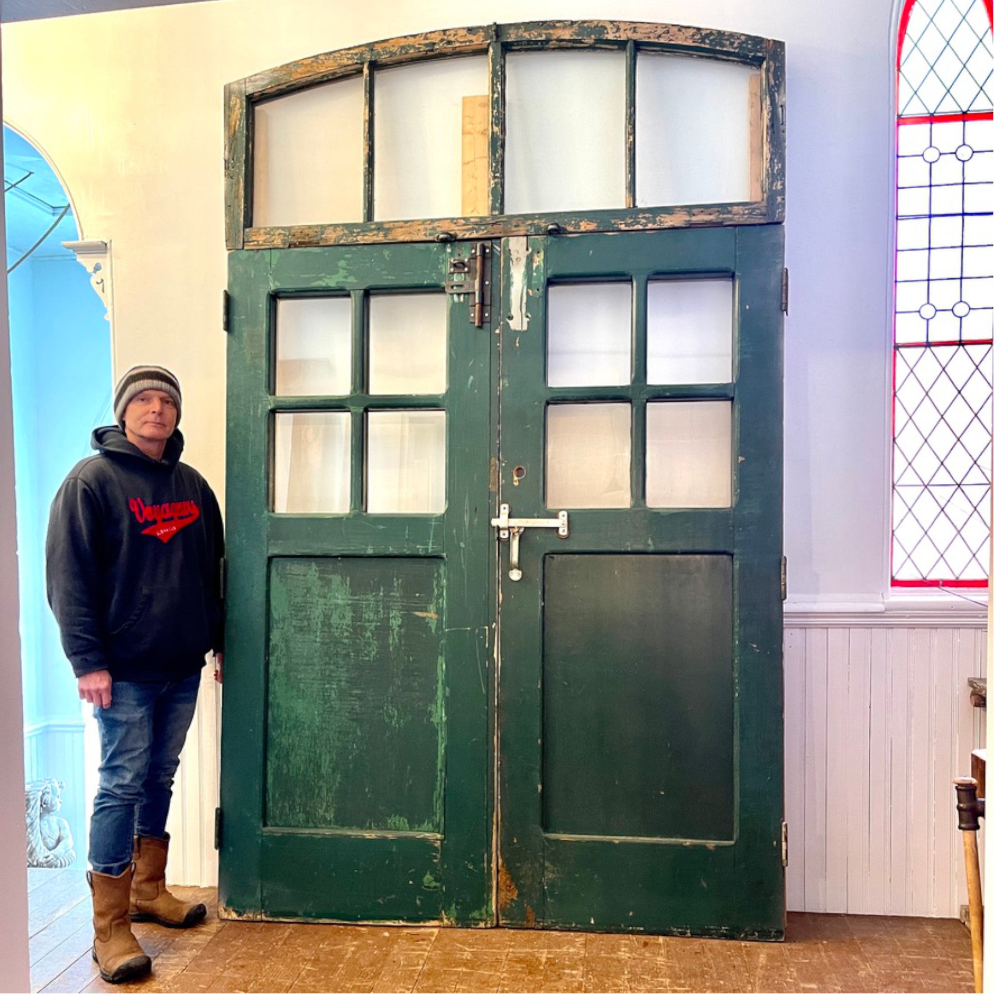 Historic Montreal Institutional Doors with Transom (circa 1908)