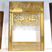 19th Century English Brass Fireplace Surround with Dragons and Vulcan Mask