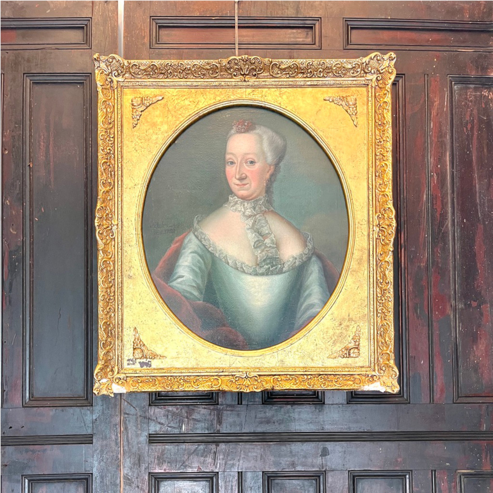 18th Century Danish Portrait of Catharina (Margrethe) Heinen, née Brüggemann | Dated 1758